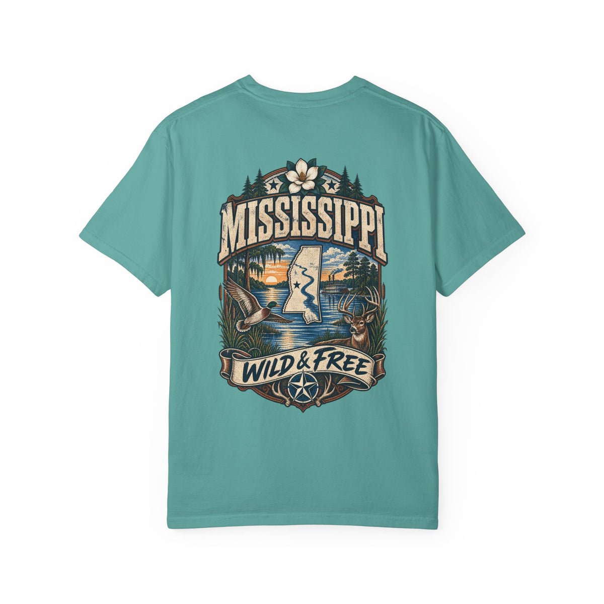 Mississippi Wild & Free Unisex Comfort Color 1717 Streetwear Graphic Tee