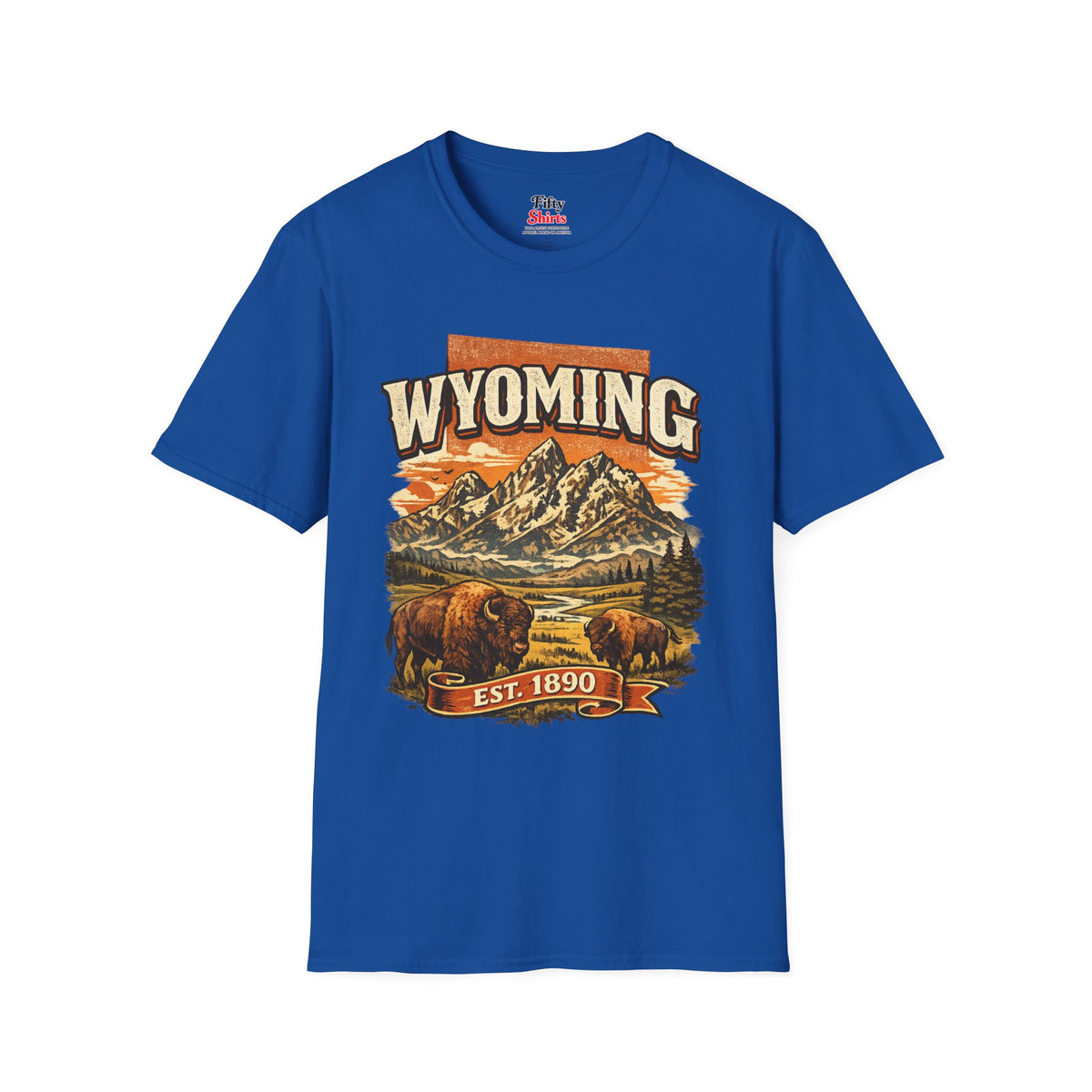 Vintage Wyoming Heritage Unisex Softstyle T Shirt State Pride Graphic Tee Collections FS03