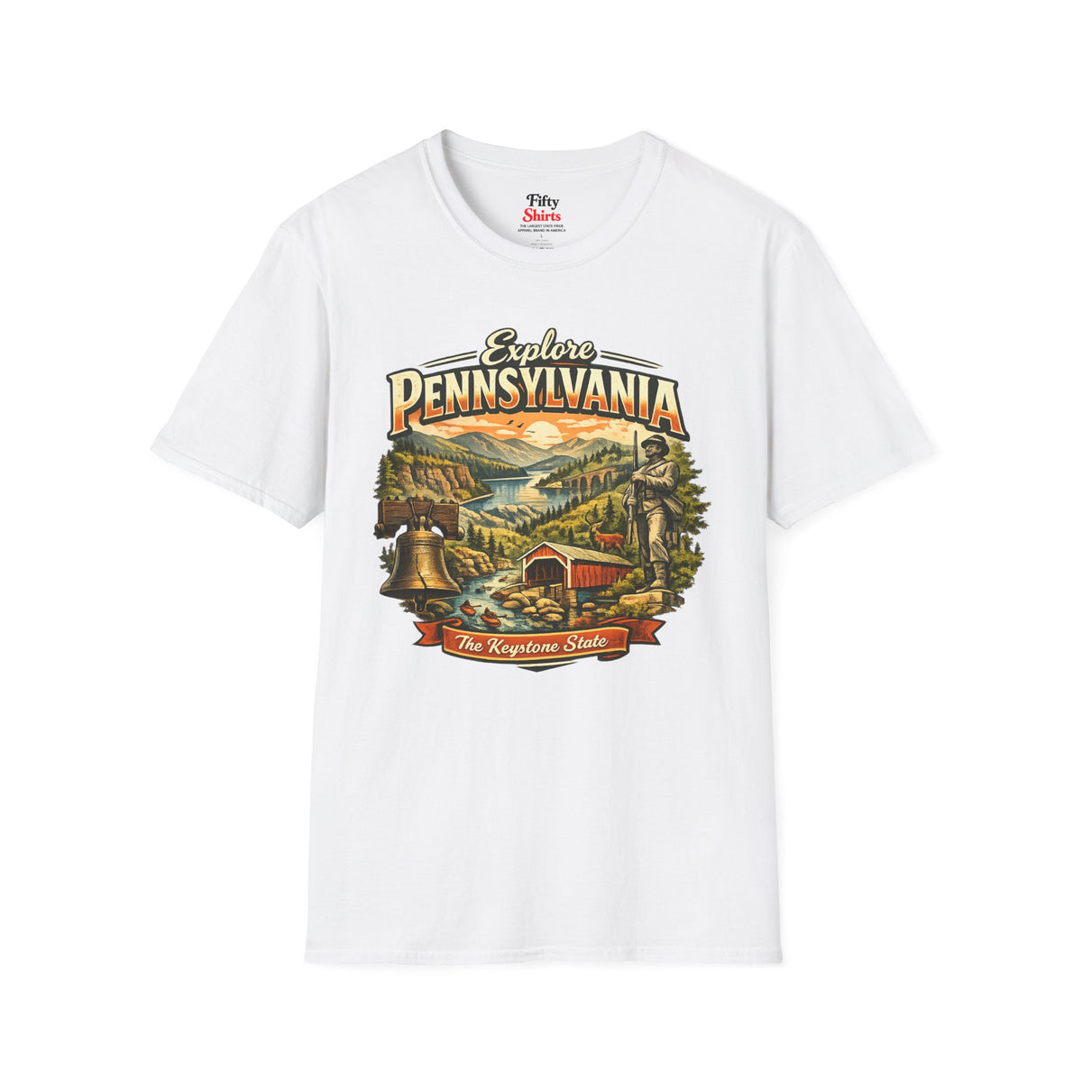 Explore Pennsylvania Unisex Softstyle T Shirt State Pride Graphic Tee Collections FS03