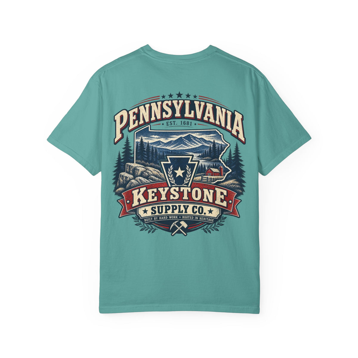 Pennsylvania Keystone Supply Co Unisex Comfort Color 1717 Streetwear Graphic Tee