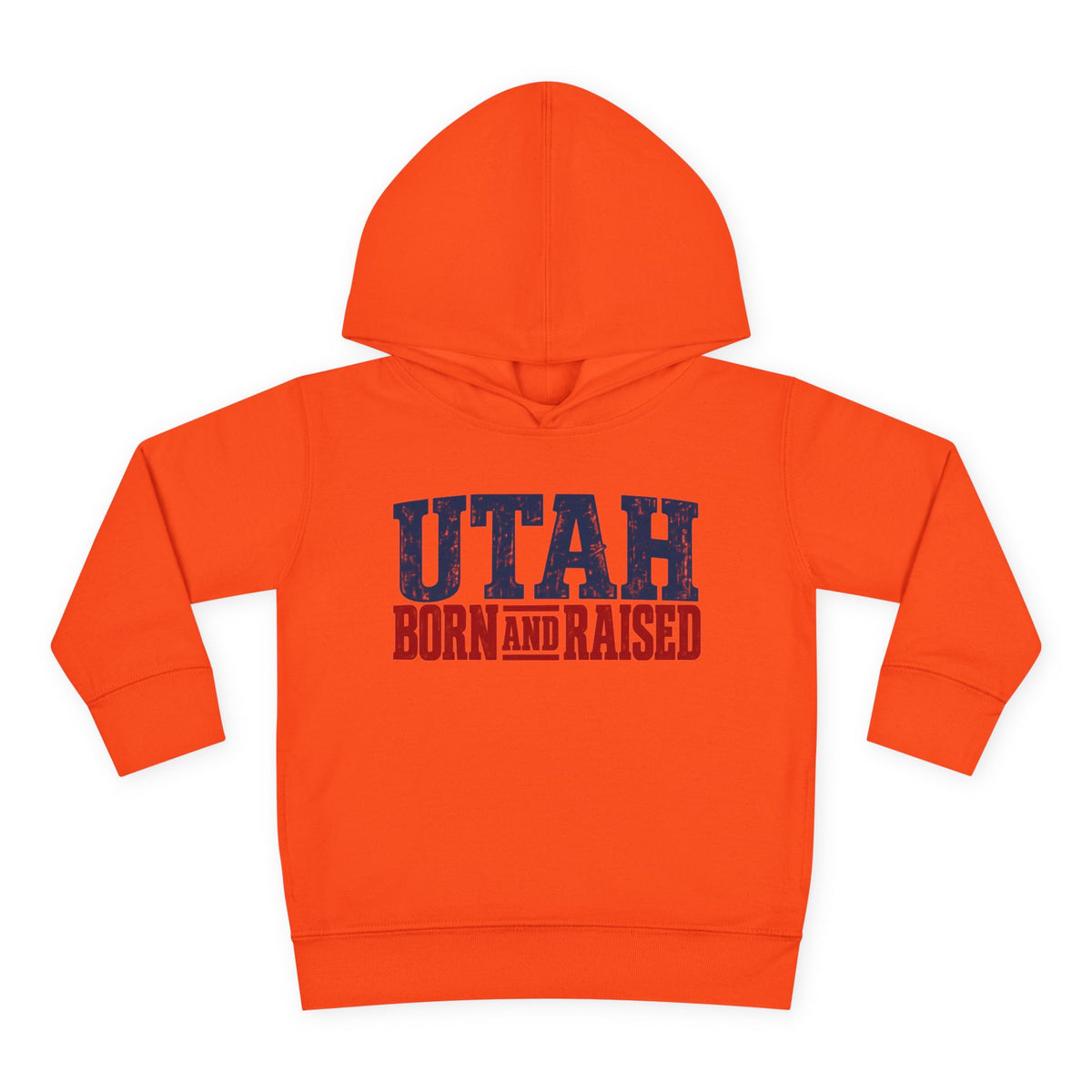 Utah Born and Raised Mountain West Style Unisex Toddler Pullover Fleece Hoodie