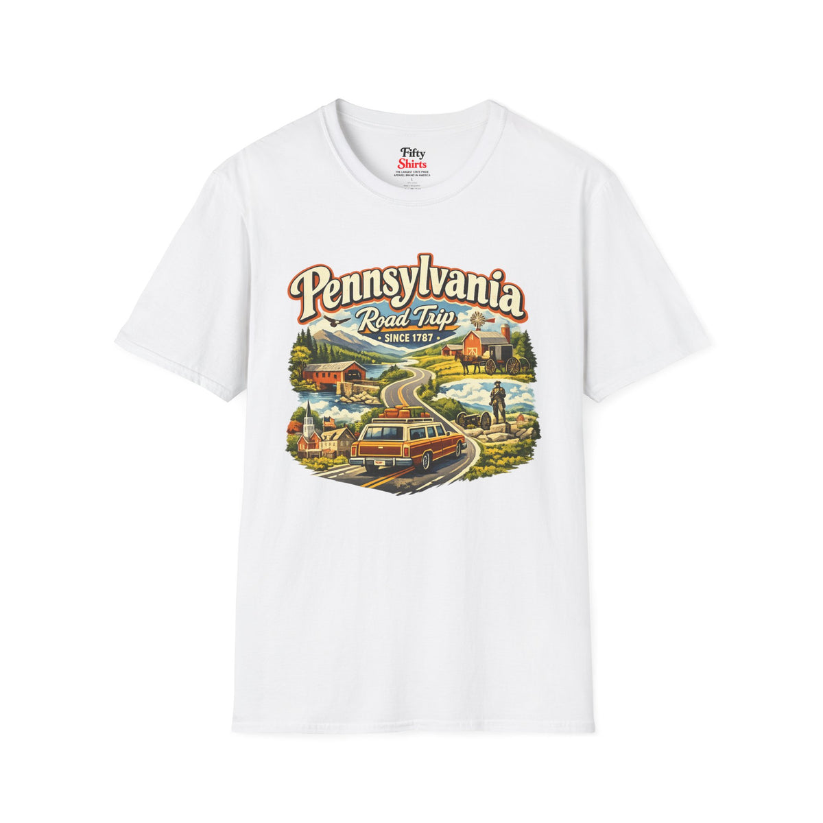 Pennsylvania Road Trip Unisex Softstyle T Shirt State Pride Graphic Tee Collections FS03