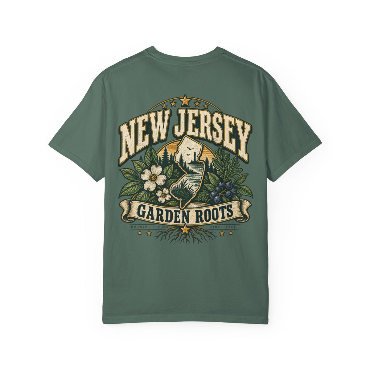 New Jersey Garden Roots Unisex Comfort Color 1717 Streetwear Graphic Tee