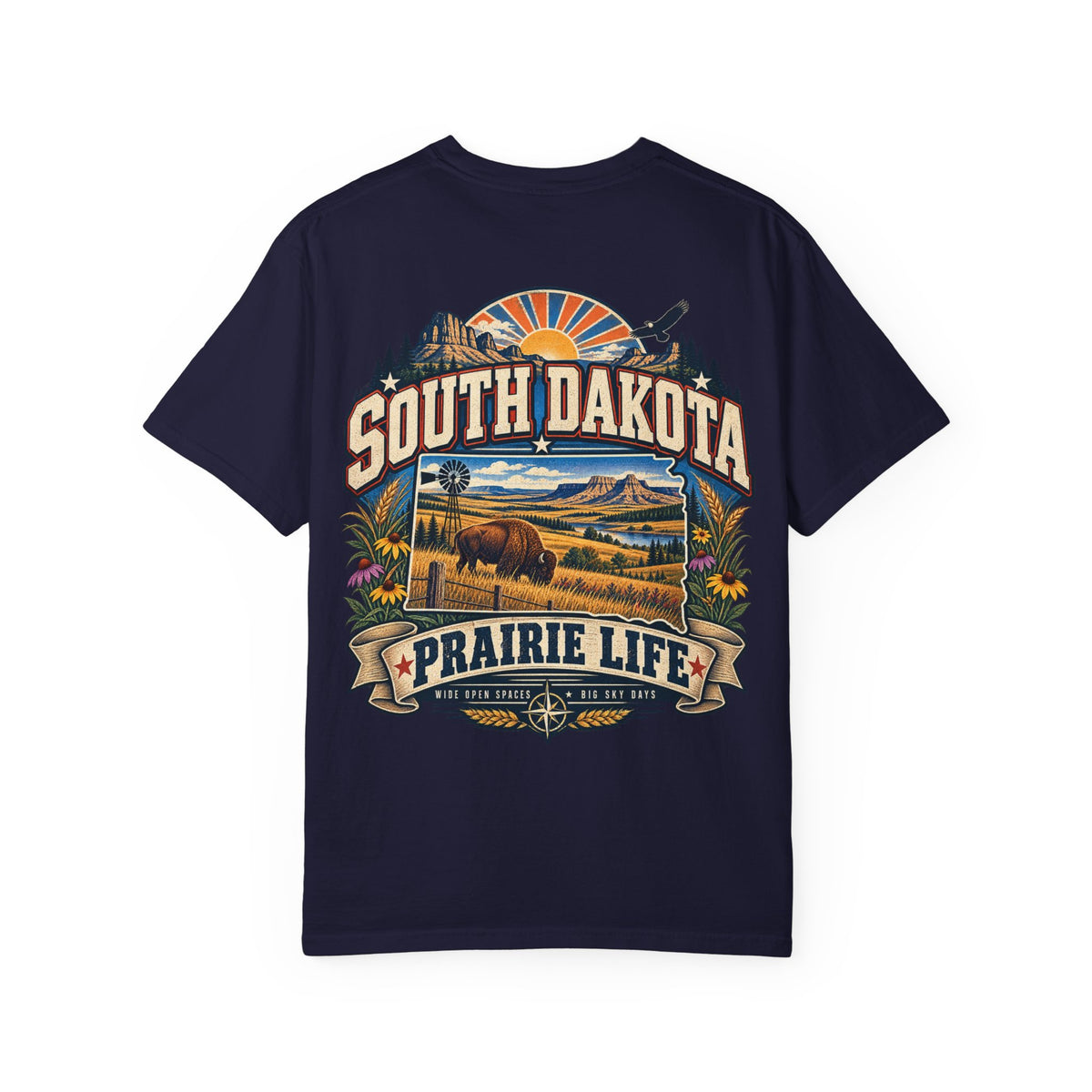South Dakota Prairie Life Unisex Comfort Color 1717 Streetwear Graphic Tee