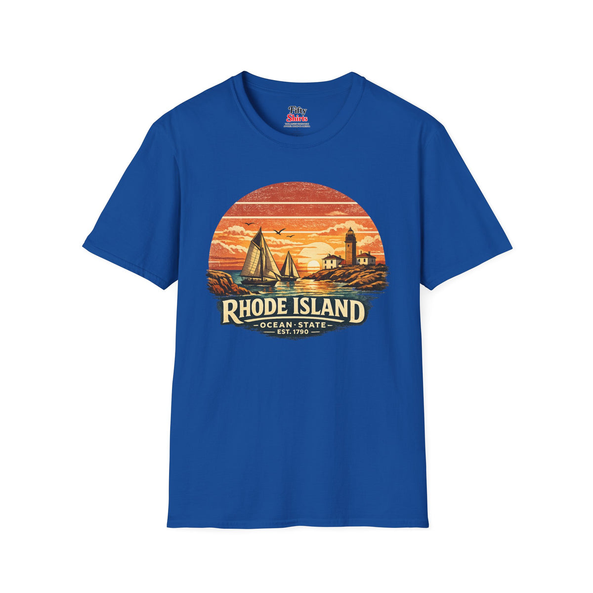 Rhode Island Coastal Sunset Unisex Softstyle T Shirt State Pride Graphic Tee Collections FS03
