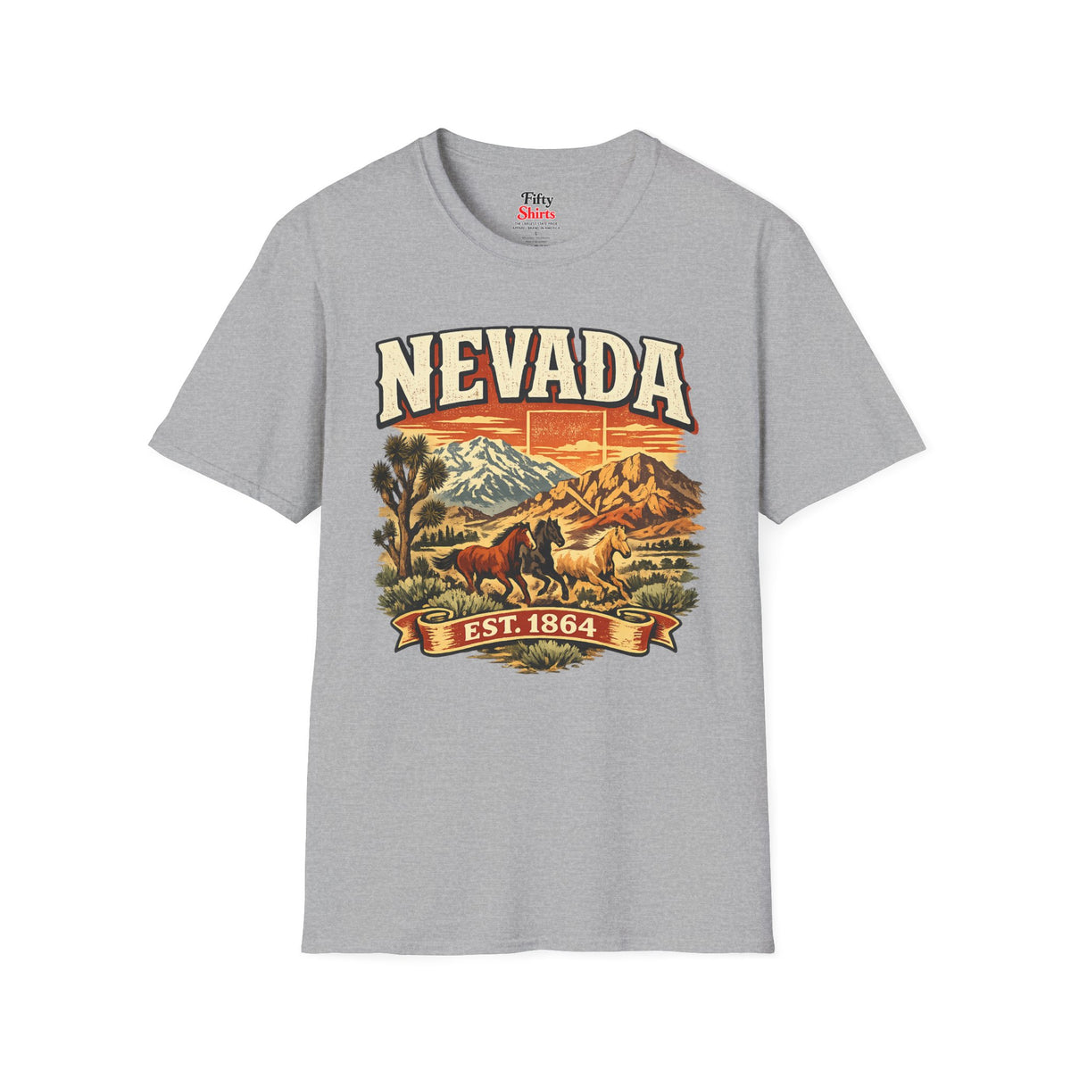 Vintage Nevada Heritage Unisex Softstyle T Shirt State Pride Graphic Tee Collections FS03