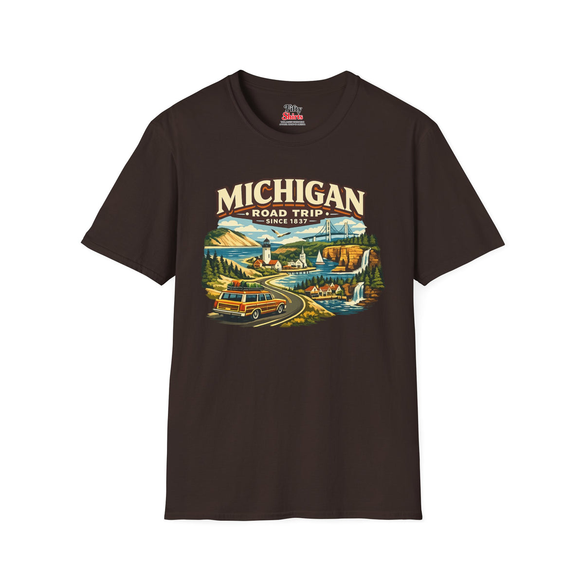 Michigan Road Trip Unisex Softstyle T Shirt State Pride Graphic Tee Collections FS03