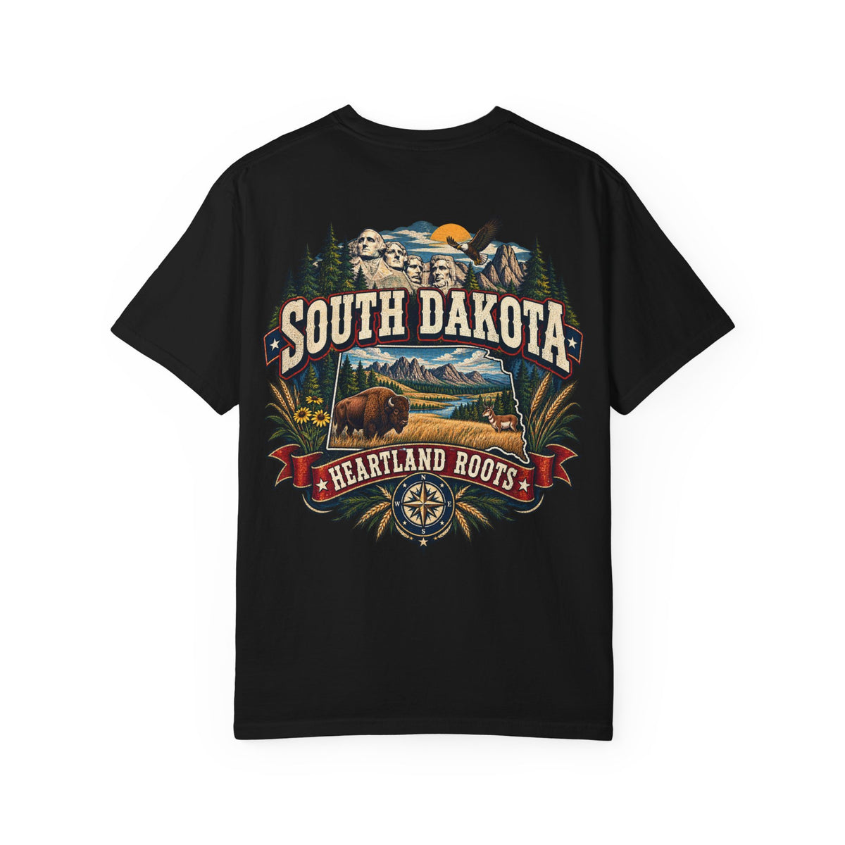 South Dakota Heartland Roots Unisex Comfort Color 1717 Streetwear Graphic Tee