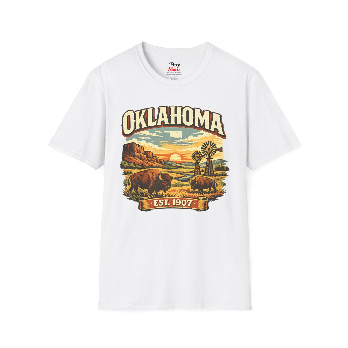 Vintage Oklahoma Heritage Unisex Softstyle T Shirt State Pride Graphic Tee Collections FS03