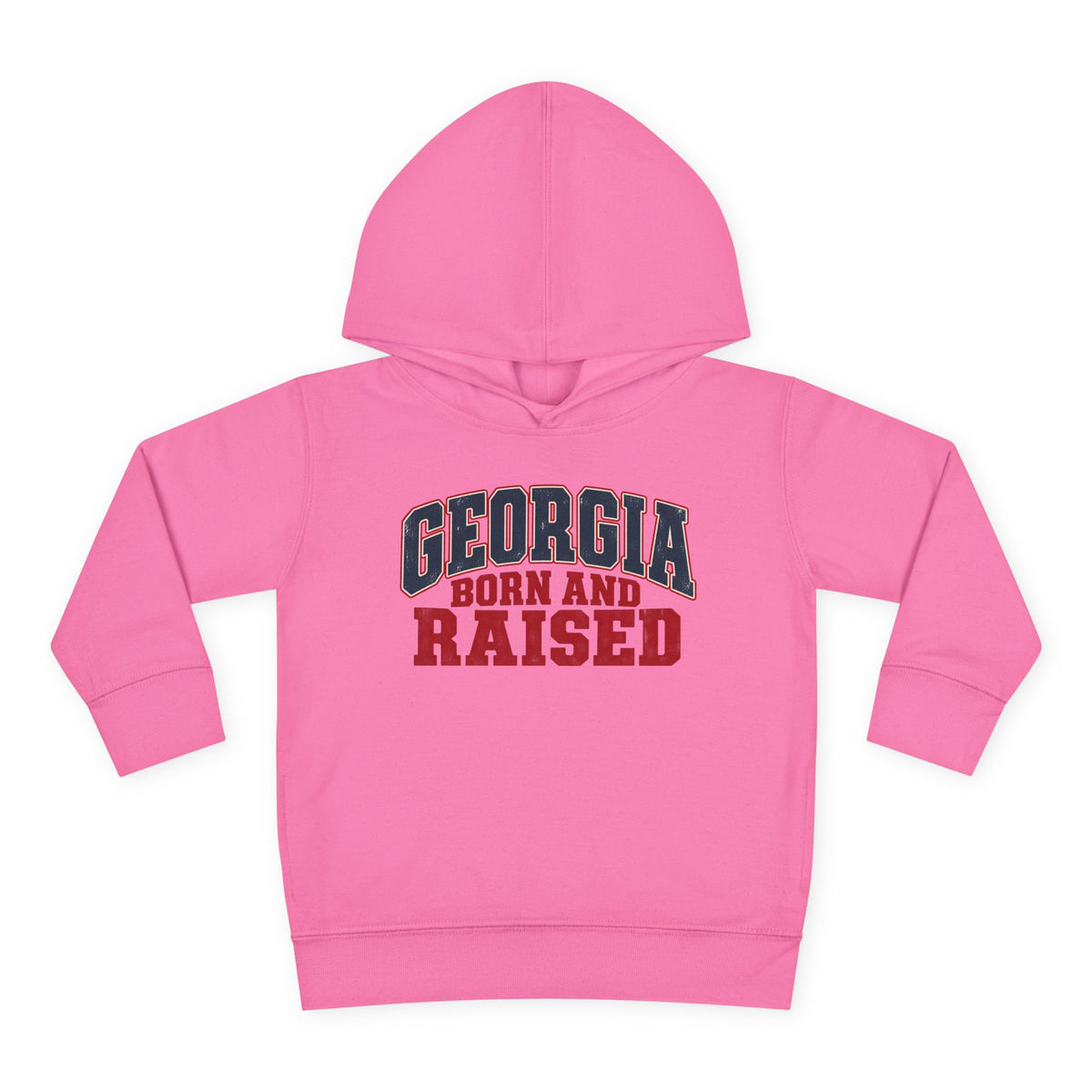 Georgia Born and Raised Rustic Southern Unisex Toddler Pullover Fleece Hoodie