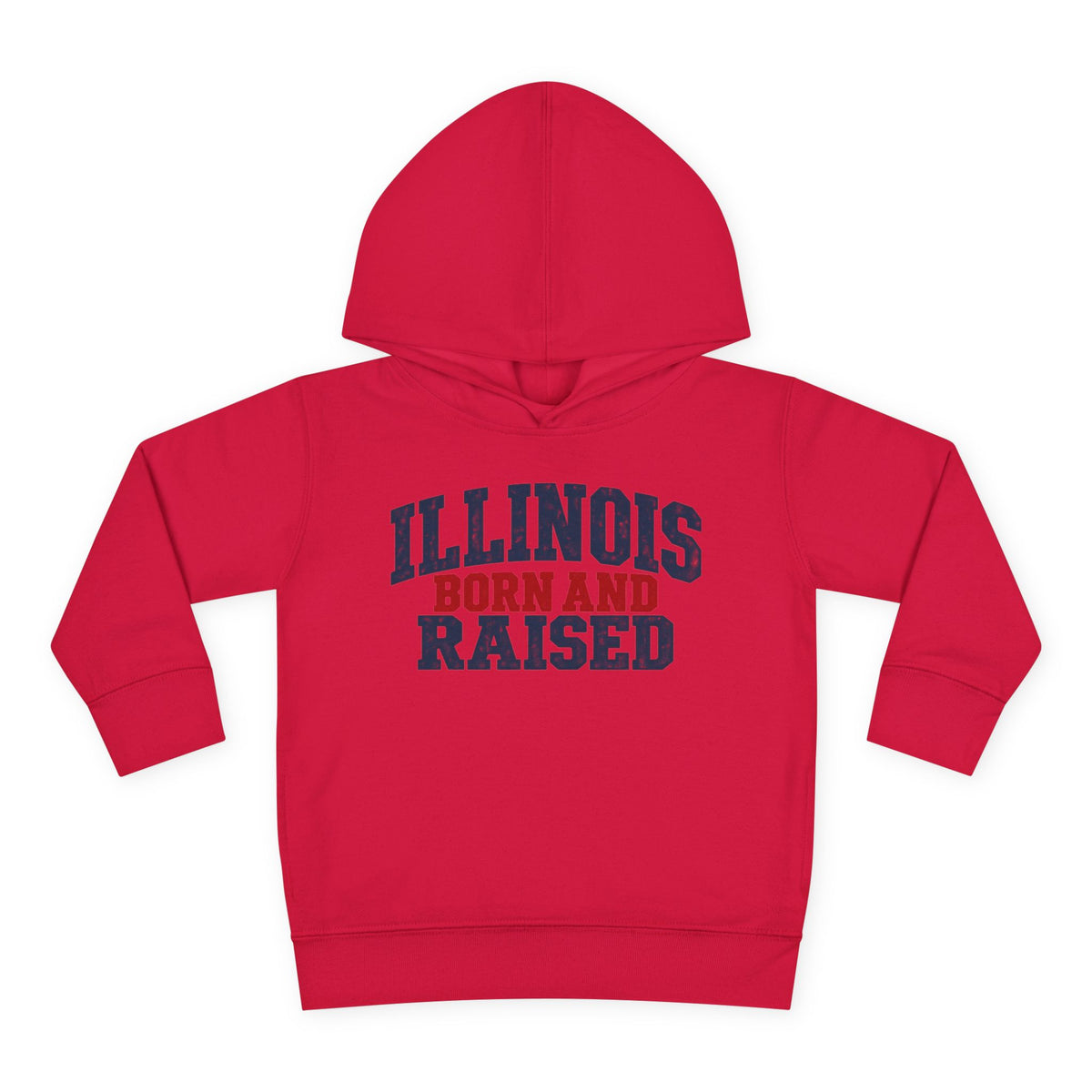 Illinois Born and Raised Rustic Midwest Americana Unisex Toddler Pullover Fleece Hoodie