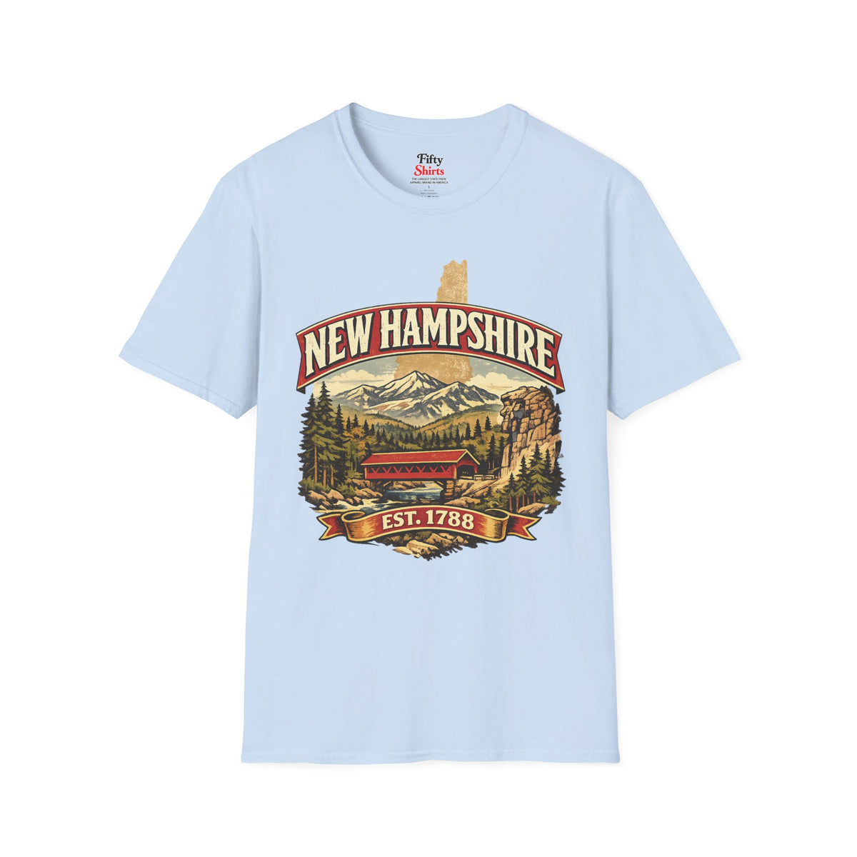 Vintage New Hampshire Heritage Unisex Softstyle T Shirt State Pride Graphic Tee Collections FS03
