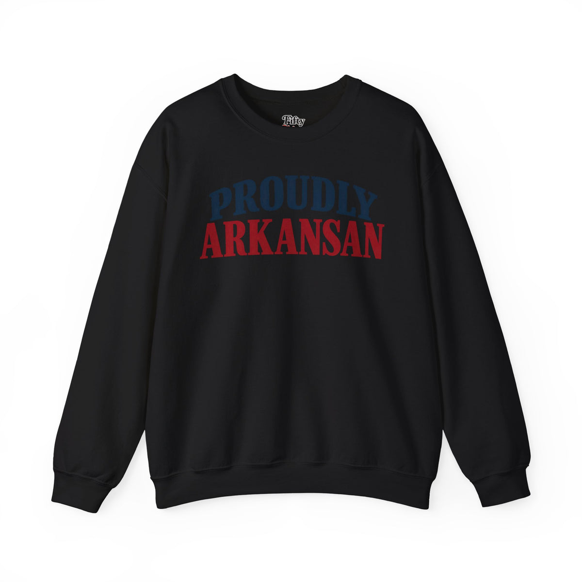 Proudly Arkansan Arkansas Unisex Crewneck Sweatshirt State Name Graphic
