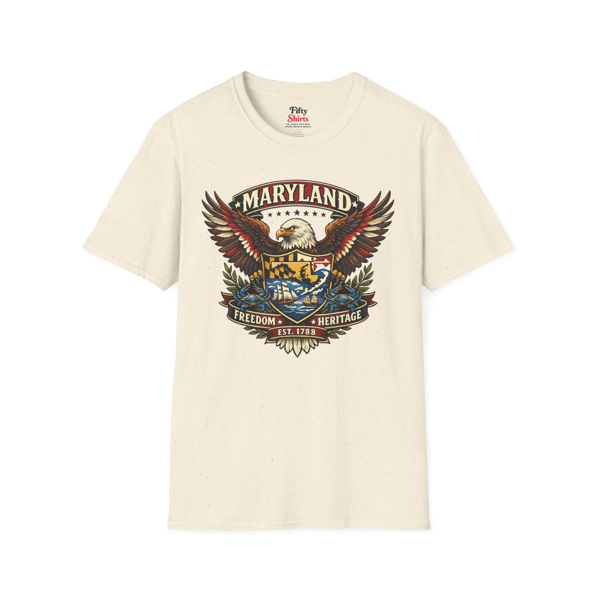 Maryland Americana Eagle Unisex Softstyle T Shirt State Pride Graphic Tee Collections FS03