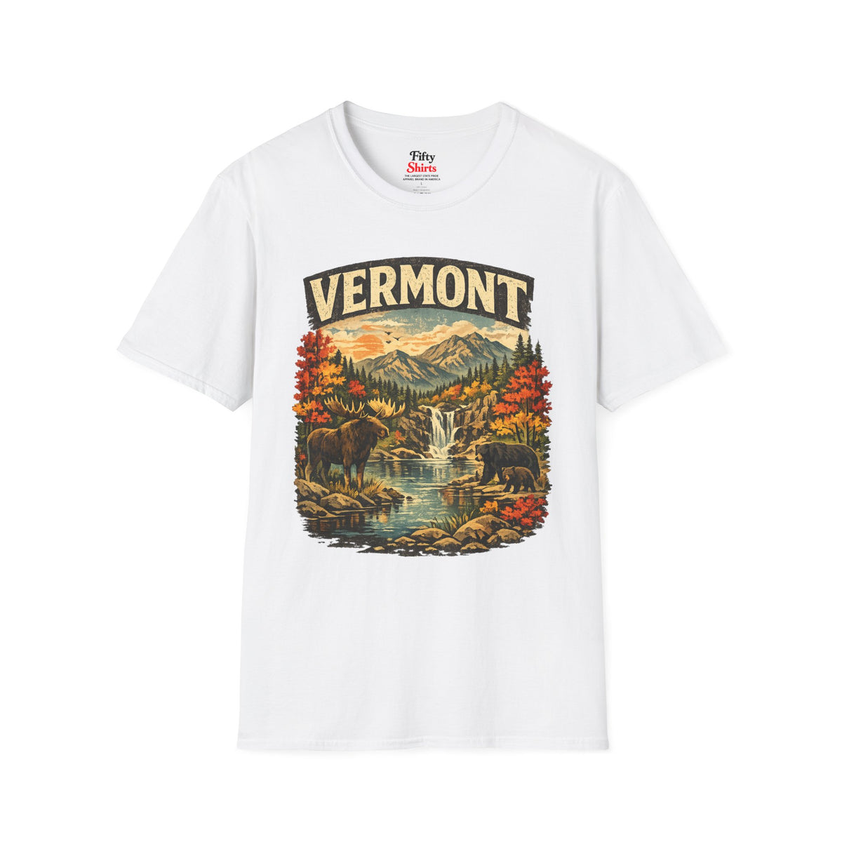 Vermont Wildlife Unisex Softstyle T Shirt State Pride Graphic Tee Collections FS03