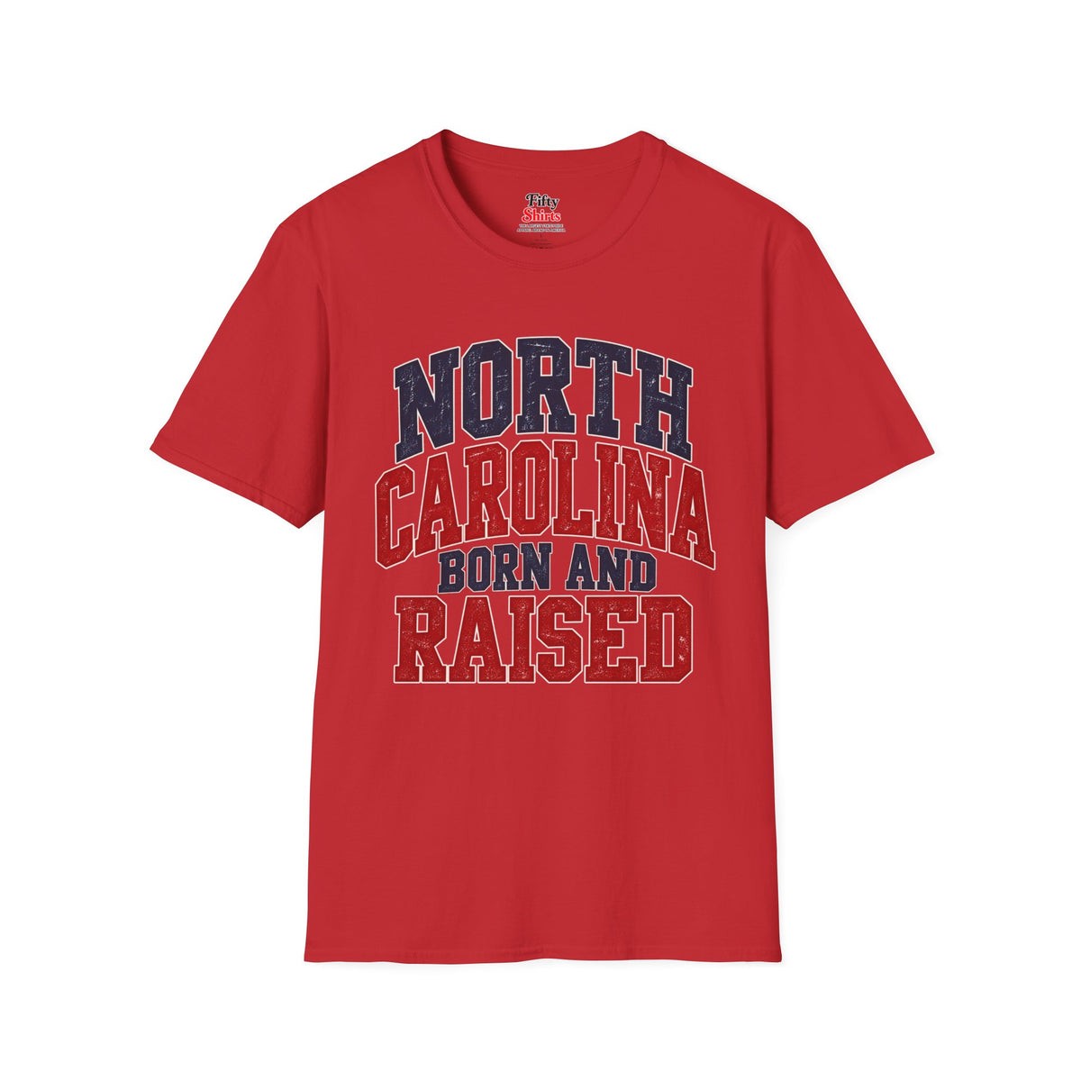 North Carolina Born And Raised Unisex Softstyle T Shirt State Name Graphic Tee