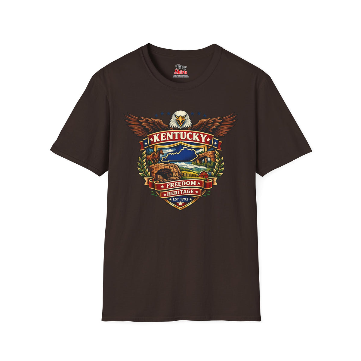 Kentucky Americana Eagle Unisex Softstyle T Shirt State Pride Graphic Tee Collections FS03