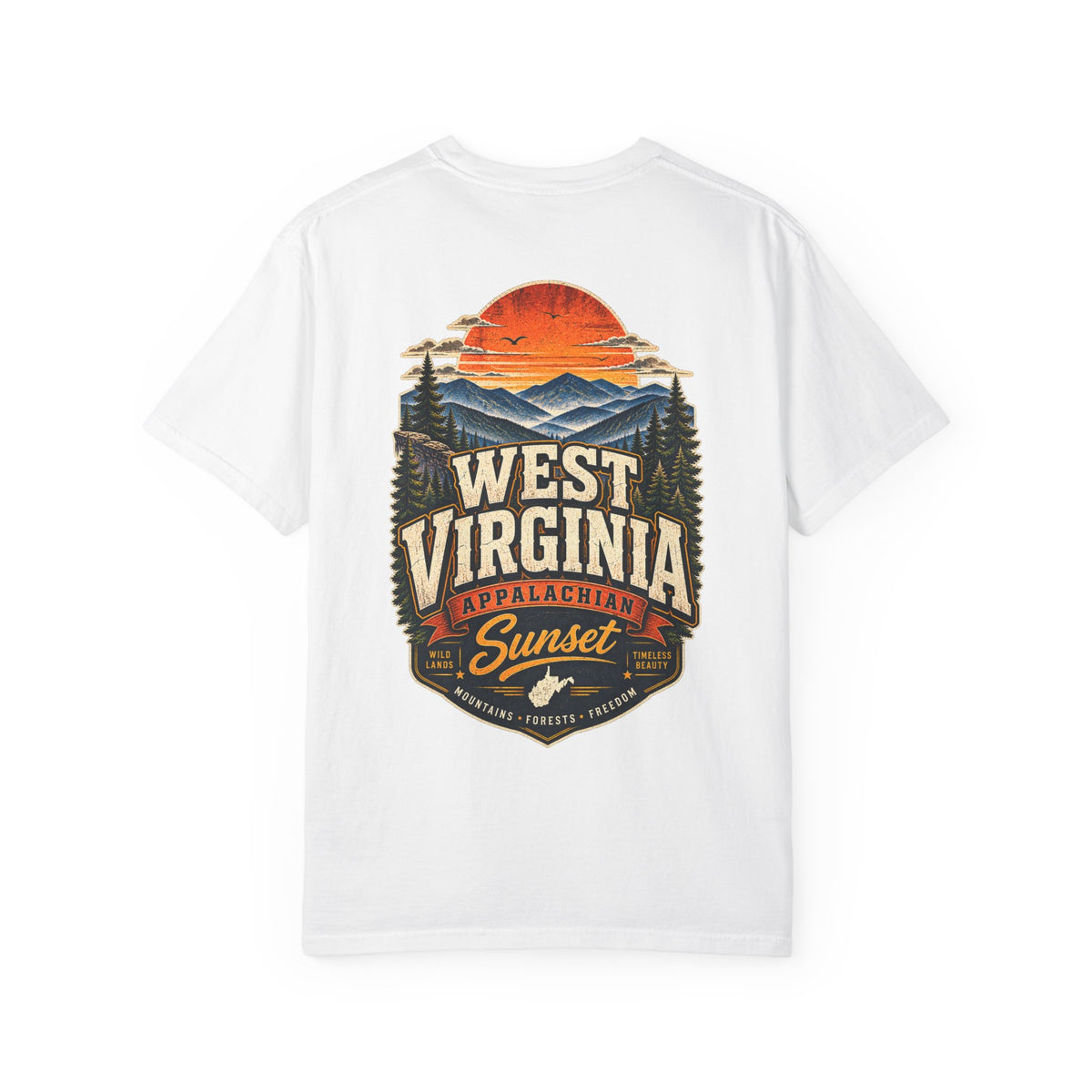 West Virginia Appalachian Sunset Unisex Comfort Color 1717 Streetwear Graphic Tee
