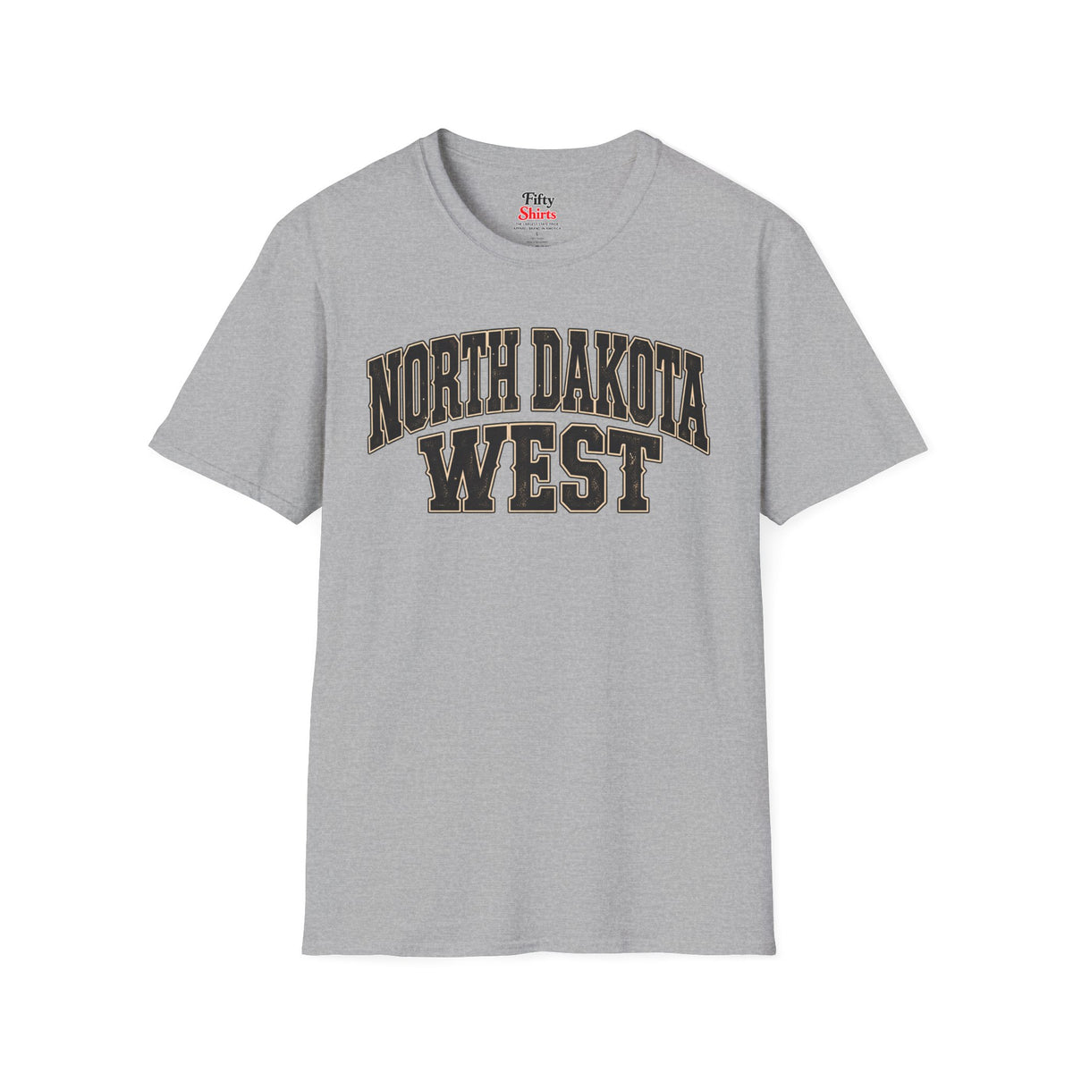 North Dakota West Unisex Softstyle T Shirt State Name Graphic Tee