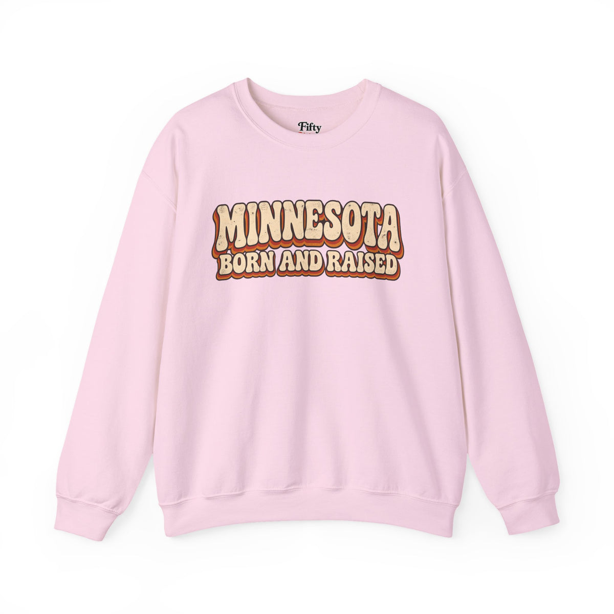 Minnesota Born and Raised Retro 1970s Unisex Sweatshirt Graphic
