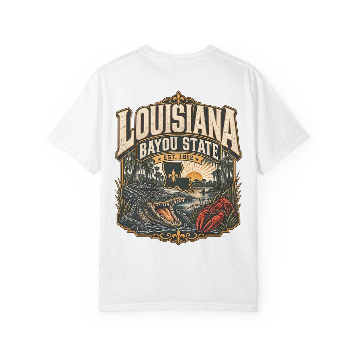Louisiana Bayou Legacy Unisex Comfort Color 1717 Streetwear Graphic Tee