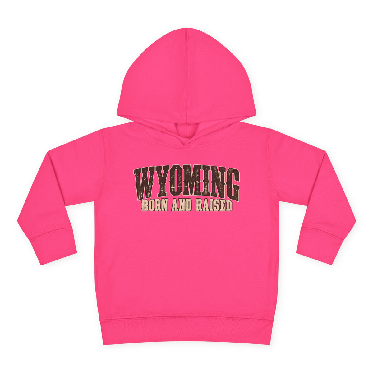 Wyoming Born and Raised Vintage Western Americana Unisex Toddler Pullover Fleece Hoodie