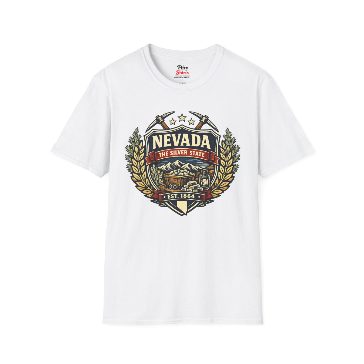 Nevada Heritage Badge Unisex Softstyle T Shirt State Pride Graphic Tee Collections FS03