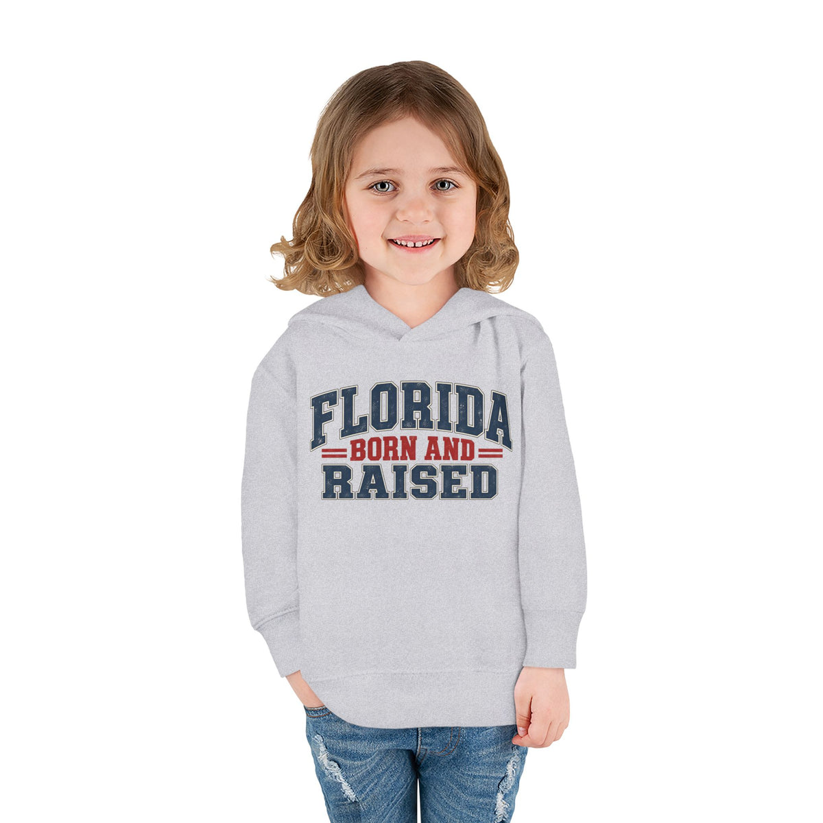 Florida Born and Raised Rustic Americana Unisex Toddler Pullover Fleece Hoodie