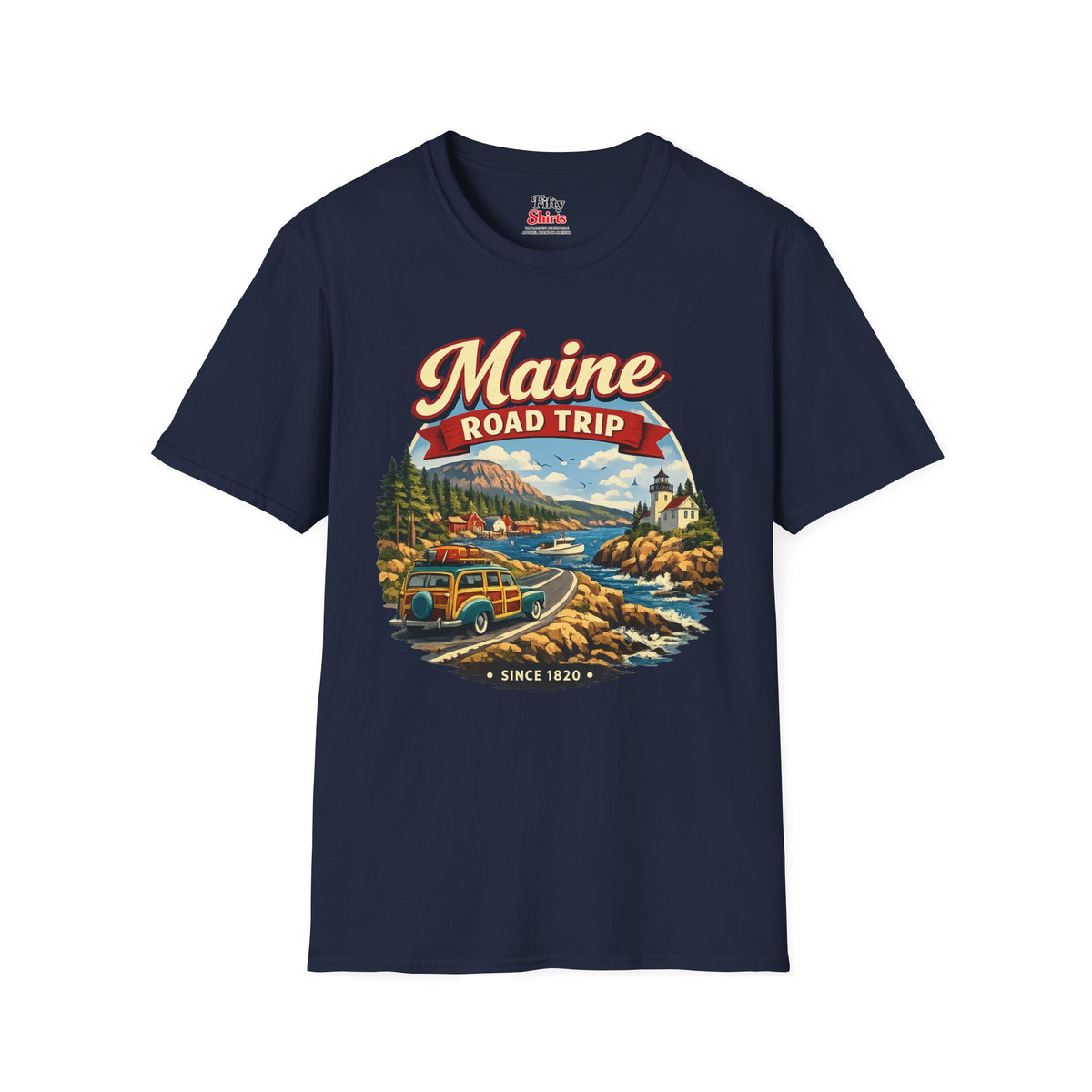 Maine Road Trip Unisex Softstyle T Shirt State Pride Graphic Tee Collections FS03