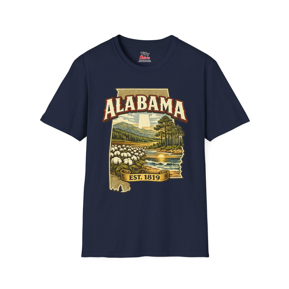 Vintage Alabama Heritage Unisex Softstyle T Shirt State Pride Graphic Tee Collections FS03