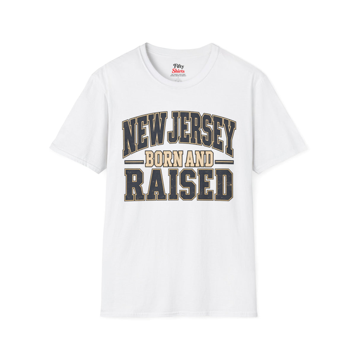 New Jersey Born and Raised Unisex Softstyle T Shirt State Name Graphic Tee