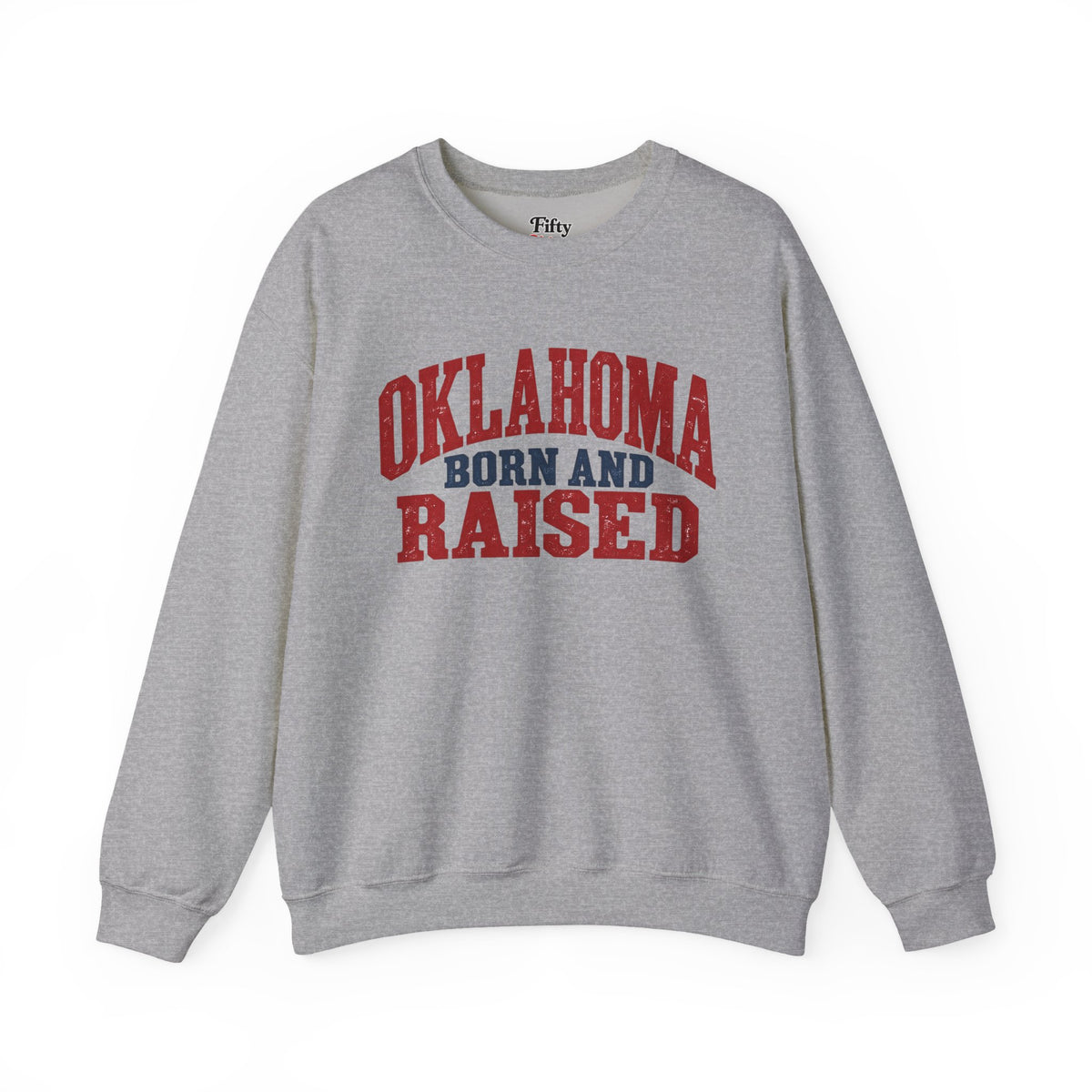 Oklahoma Born and Raised Vintage Americana Unisex Sweatshirt Graphic