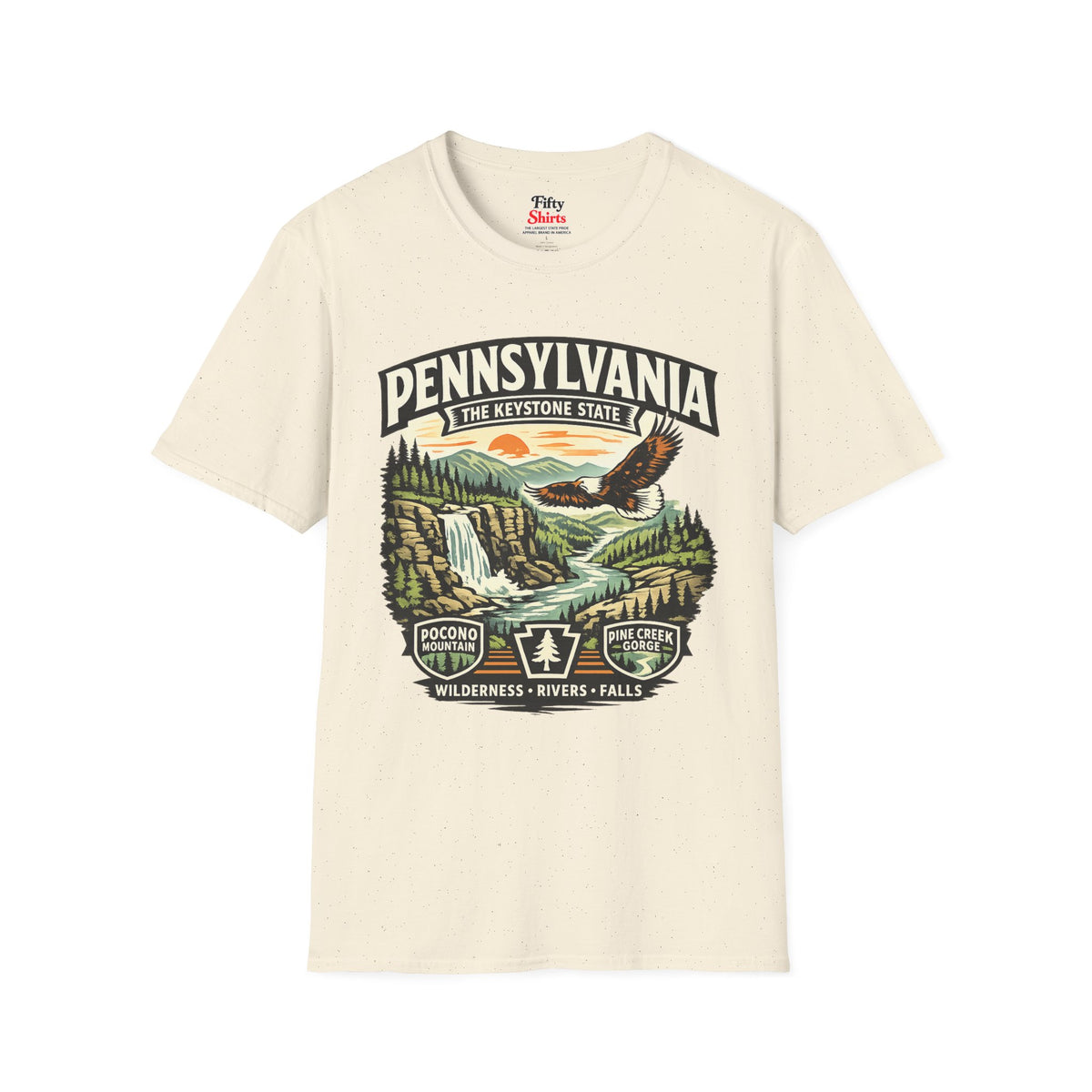 Pennsylvania Keystone State Adventure Unisex Softstyle T Shirt State Pride Graphic Tee Collections FS03