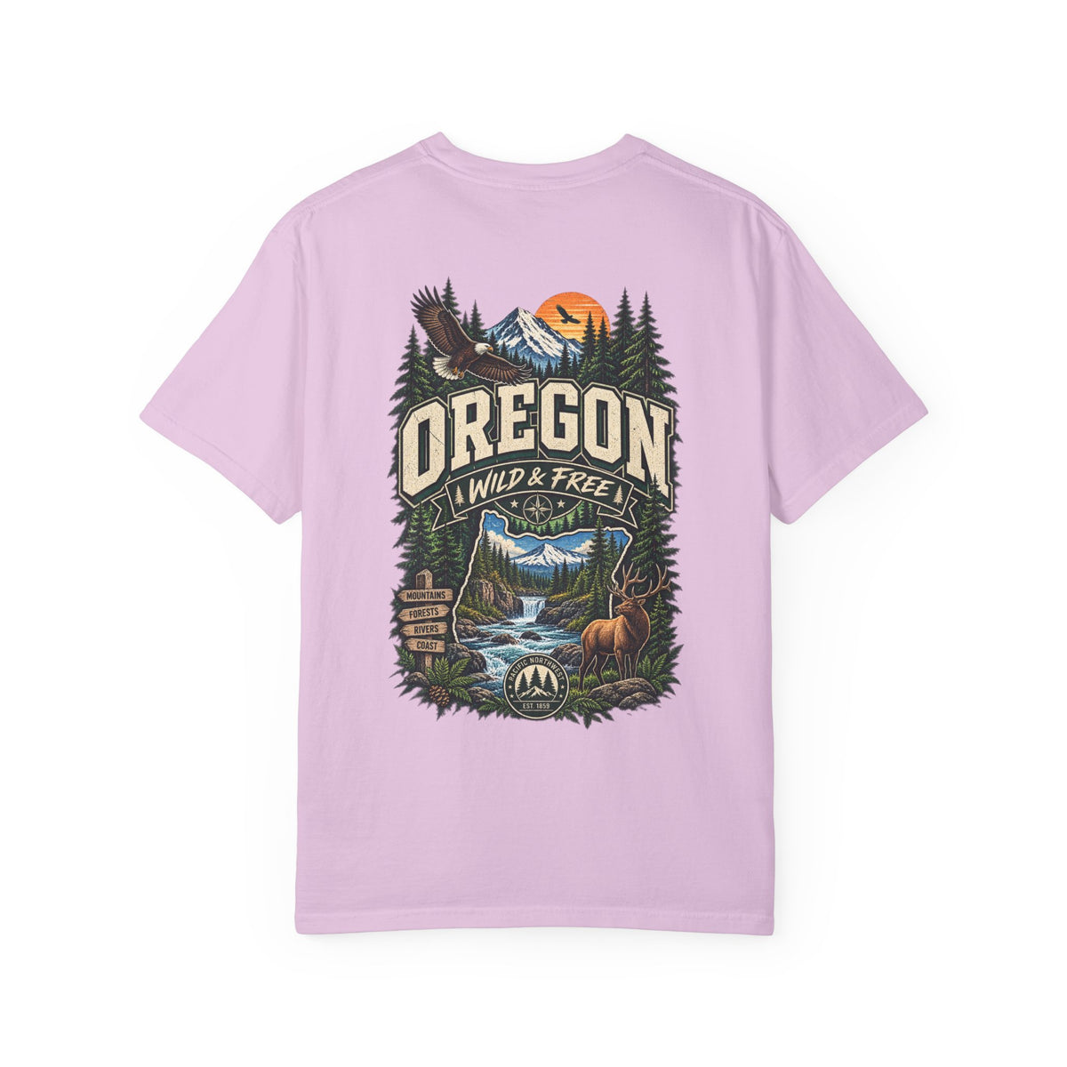 Oregon Wild & Free Unisex Comfort Color 1717 Streetwear Graphic Tee