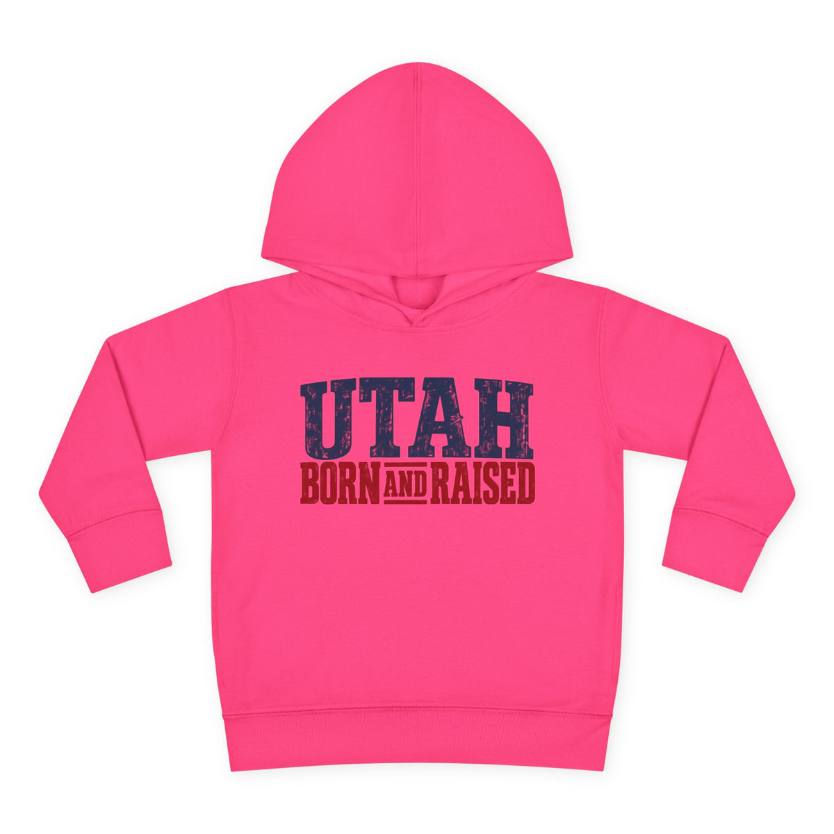 Utah Born and Raised Mountain West Style Unisex Toddler Pullover Fleece Hoodie