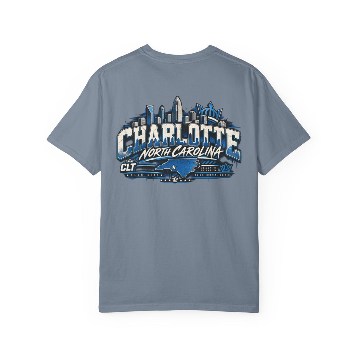 Charlotte North Carolina Unisex Comfort Color 1717 Streetwear Graphic Tee