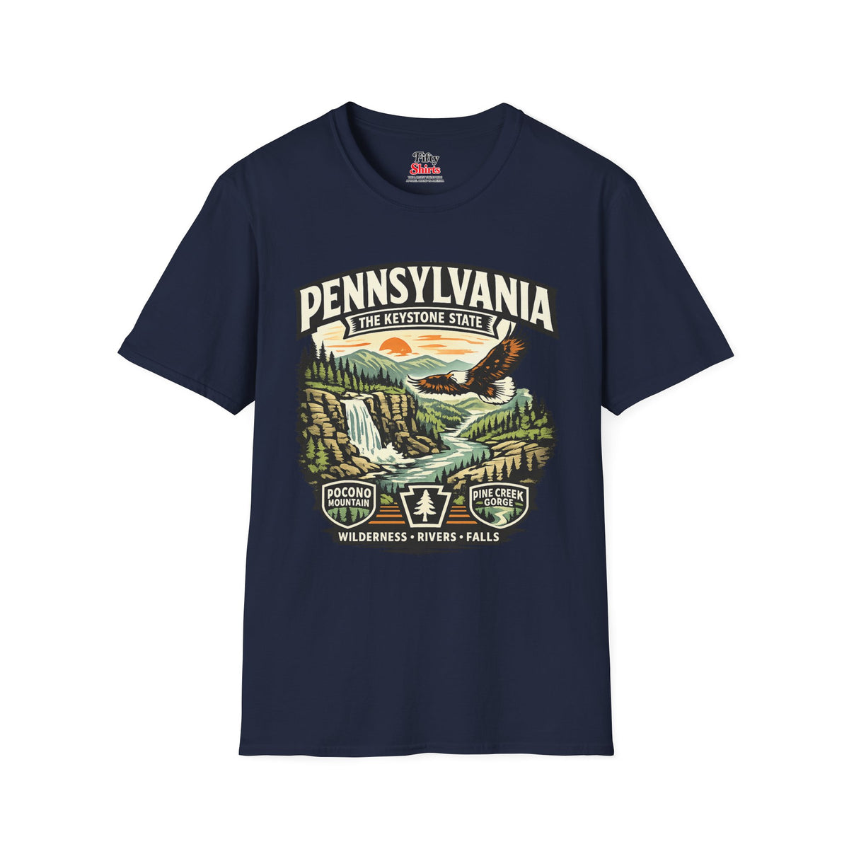 Pennsylvania Keystone State Adventure Unisex Softstyle T Shirt State Pride Graphic Tee Collections FS03