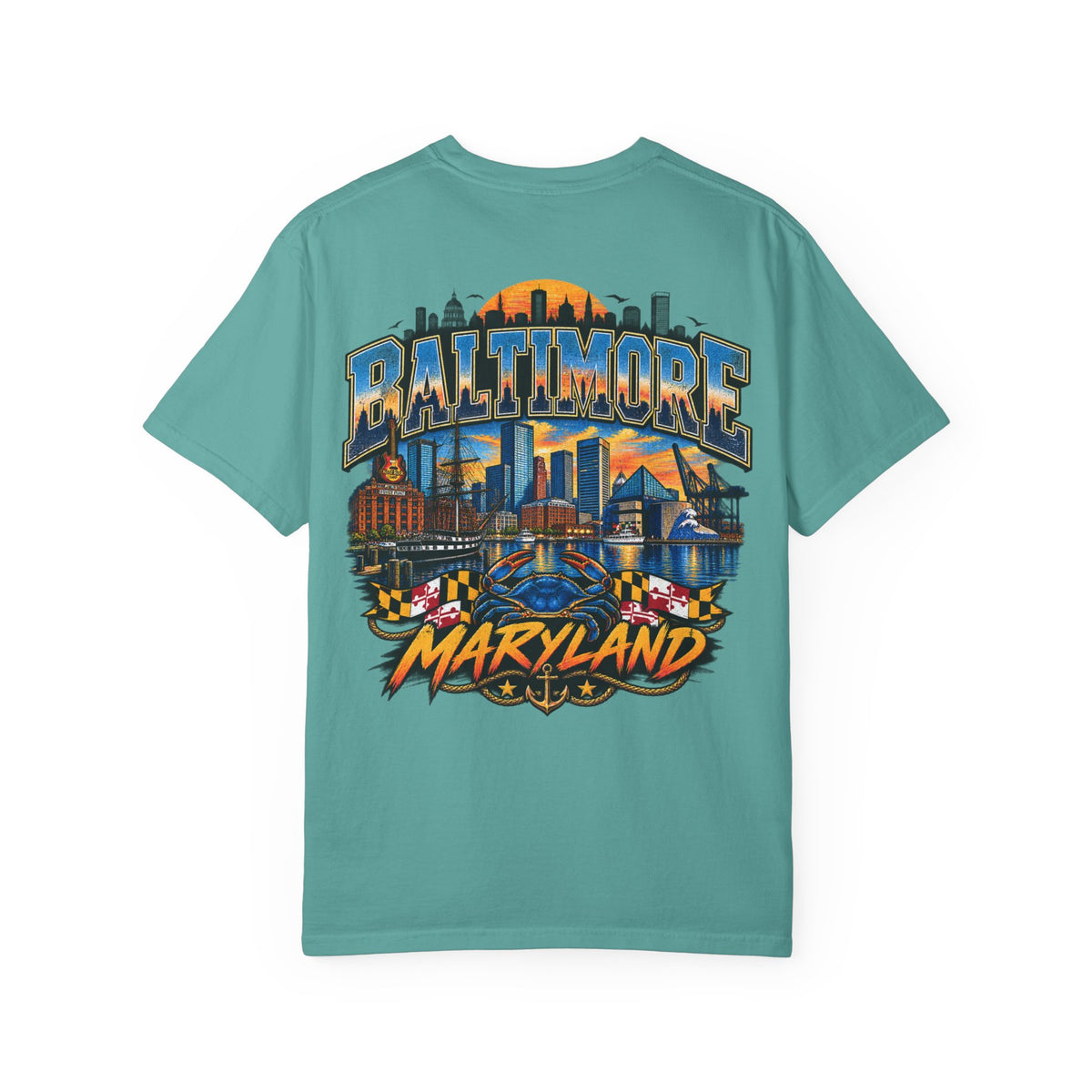 Baltimore Maryland Unisex Comfort Color 1717 Streetwear Graphic Tee