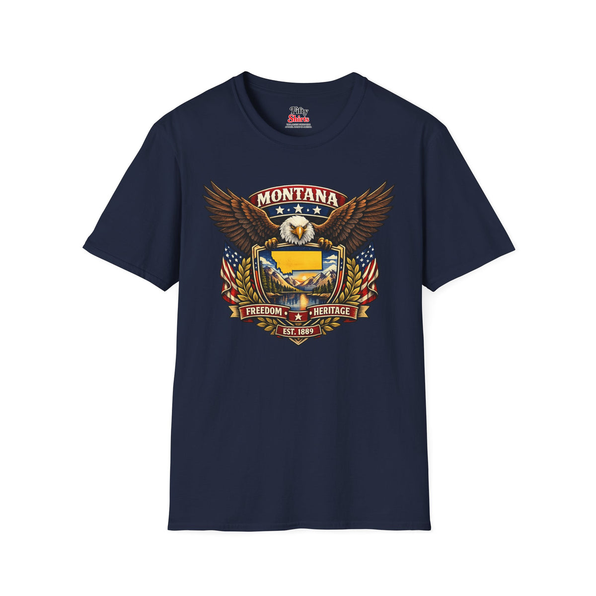 Montana Americana Eagle Unisex Softstyle T Shirt State Pride Graphic Tee Collections FS03