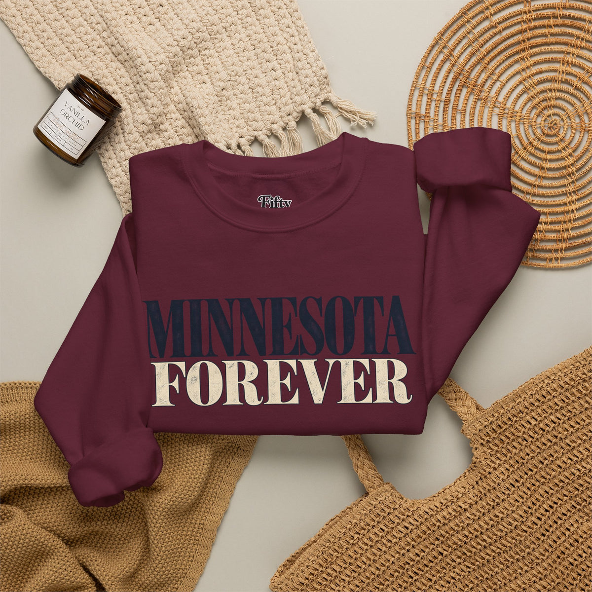 Minnesota Forever Unisex Crewneck Sweatshirt State Name Graphic