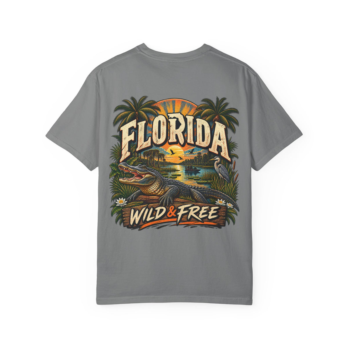 Florida Wild & Free Unisex Comfort Color 1717 Streetwear Graphic Tee