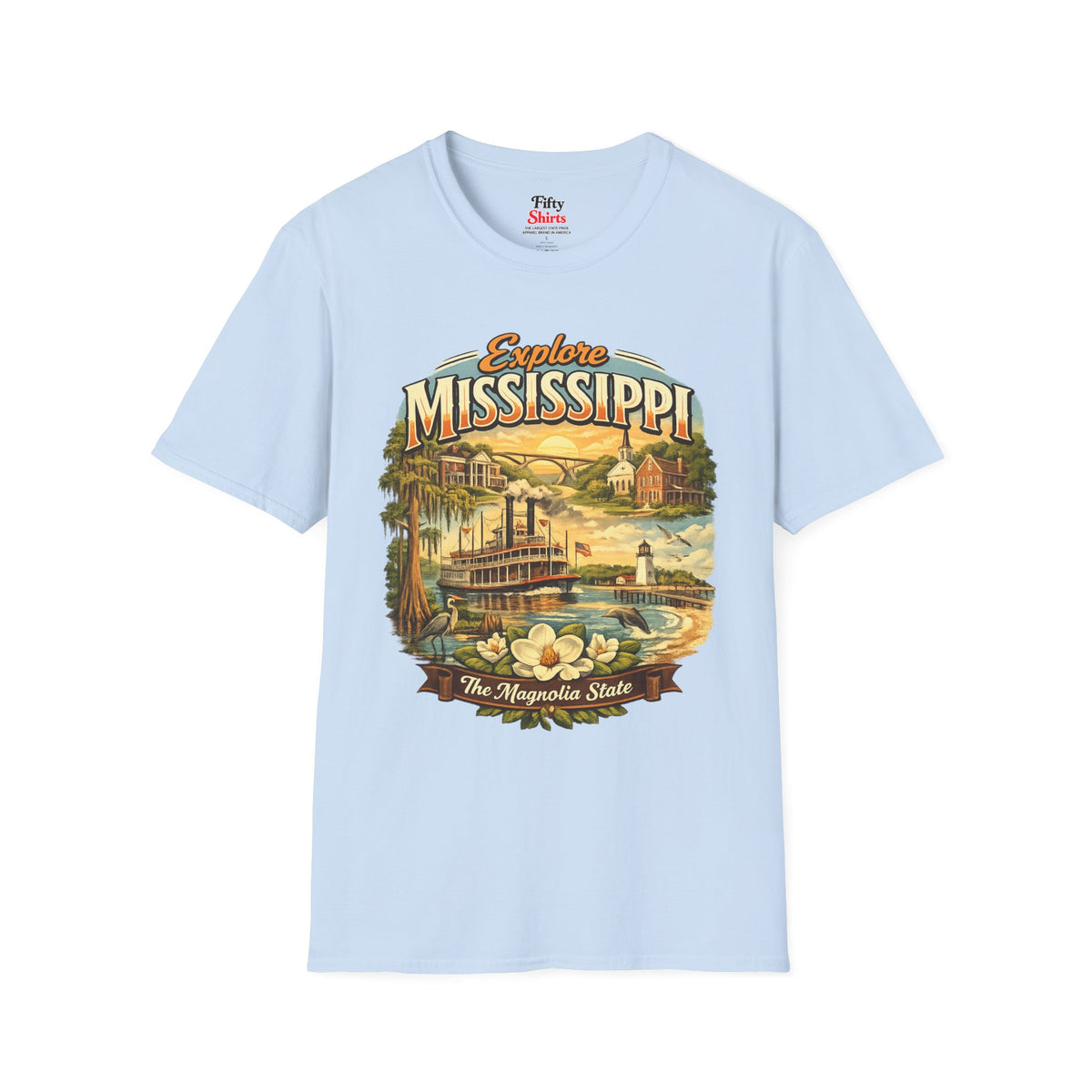 Explore Mississippi Unisex Softstyle T Shirt State Pride Graphic Tee Collections FS03