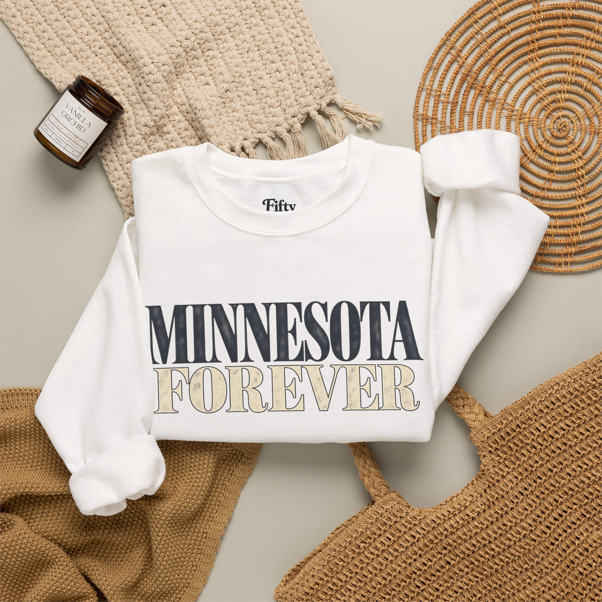 Minnesota Forever Unisex Crewneck Sweatshirt State Name Graphic