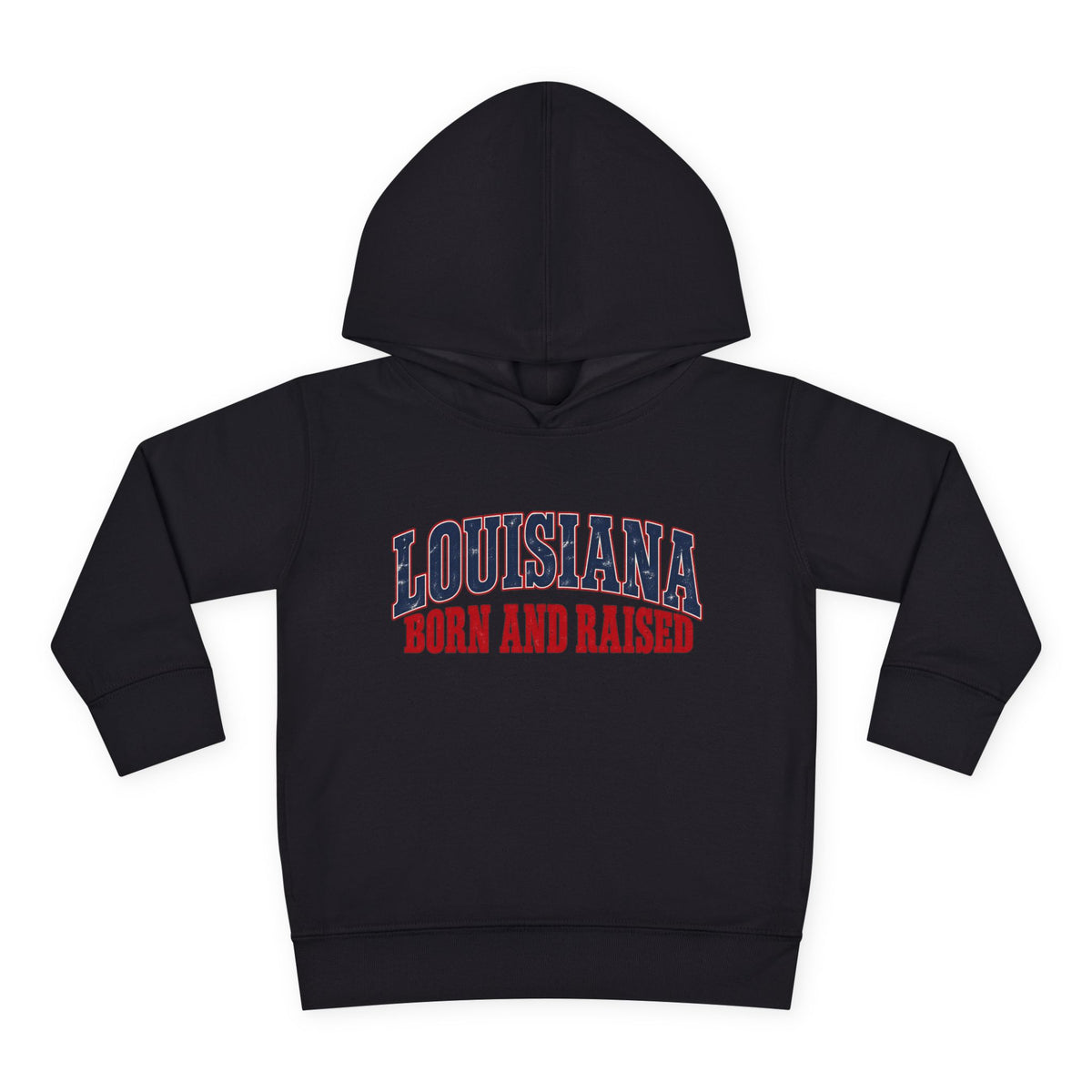 Louisiana Born and Raised Gulf South Heritage Unisex Toddler Pullover Fleece Hoodie
