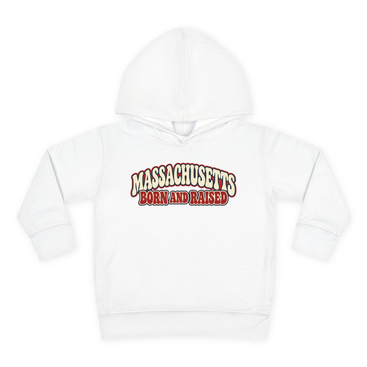 Massachusetts Born and Raised Retro 1970s Unisex Toddler Pullover Fleece Hoodie