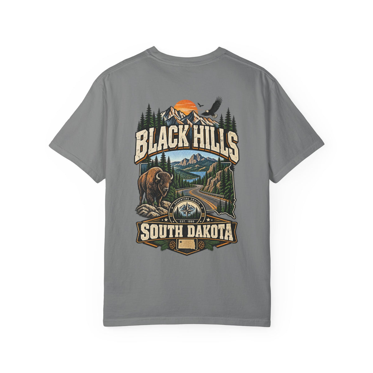 Black Hills South Dakota Unisex Comfort Color 1717 Streetwear Graphic Tee