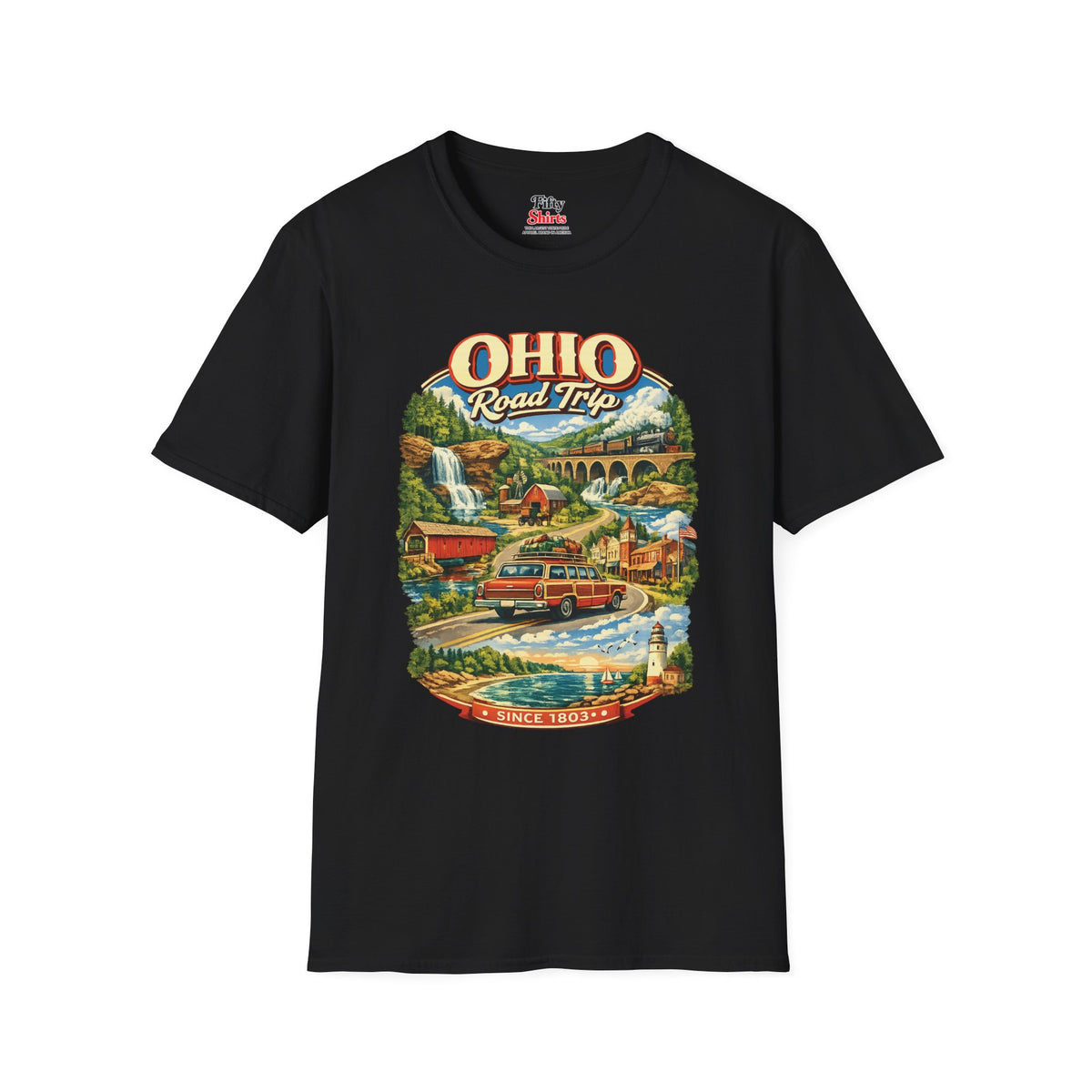 Ohio Road Trip Unisex Softstyle T Shirt State Pride Graphic Tee Collections FS03