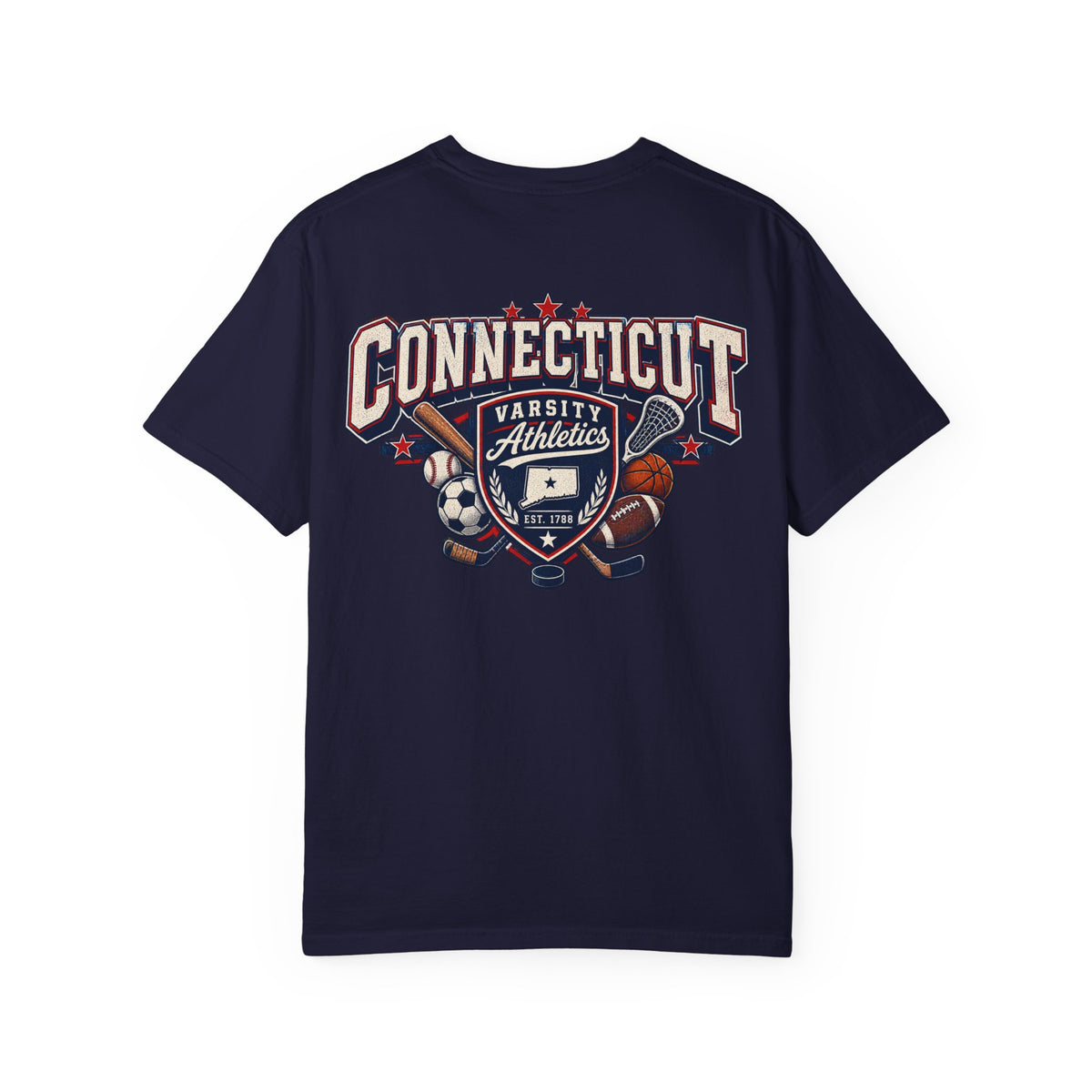 Connecticut Varsity Athletics Unisex Comfort Color 1717 Streetwear Graphic Tee