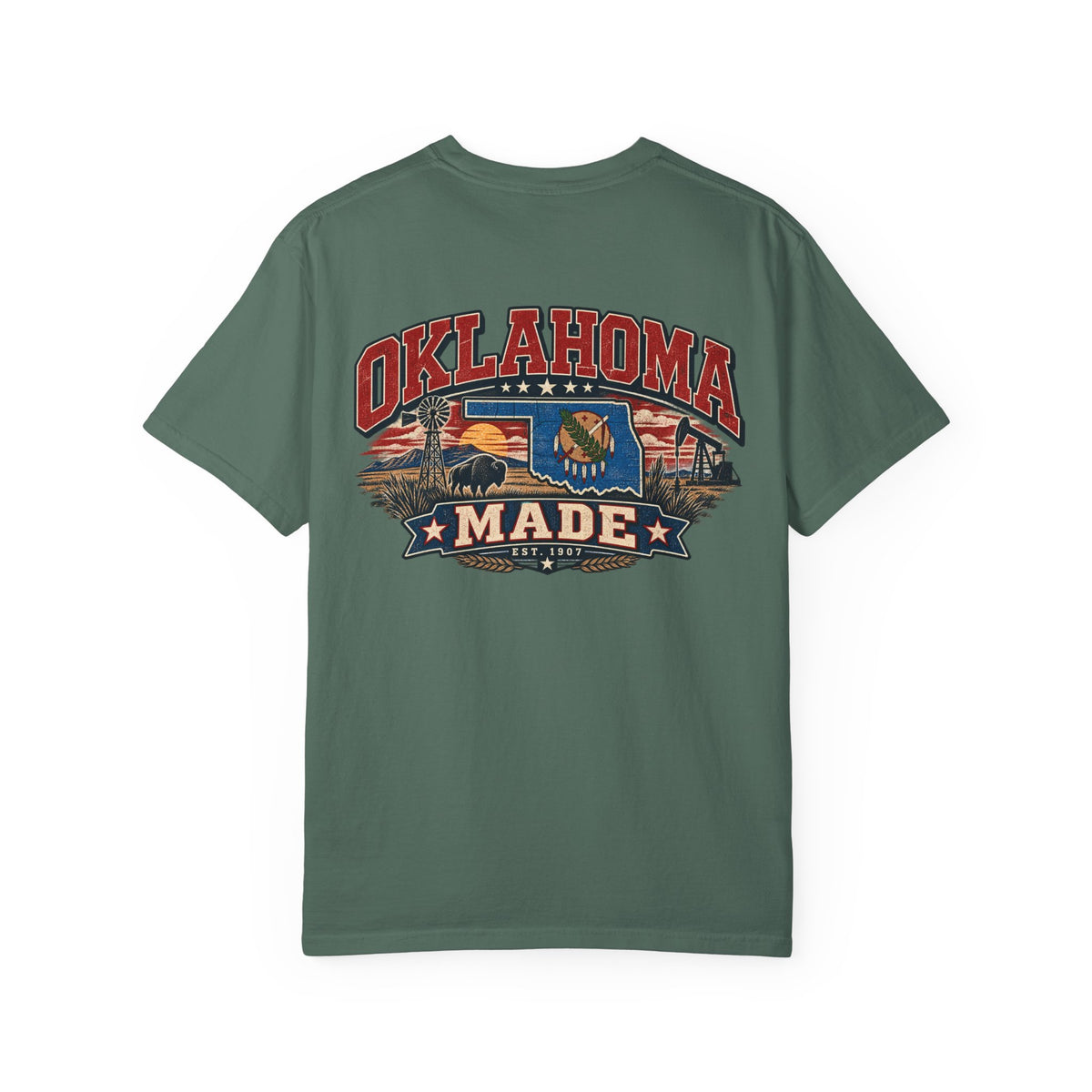 Oklahoma Made Unisex Comfort Color 1717 Streetwear Graphic Tee