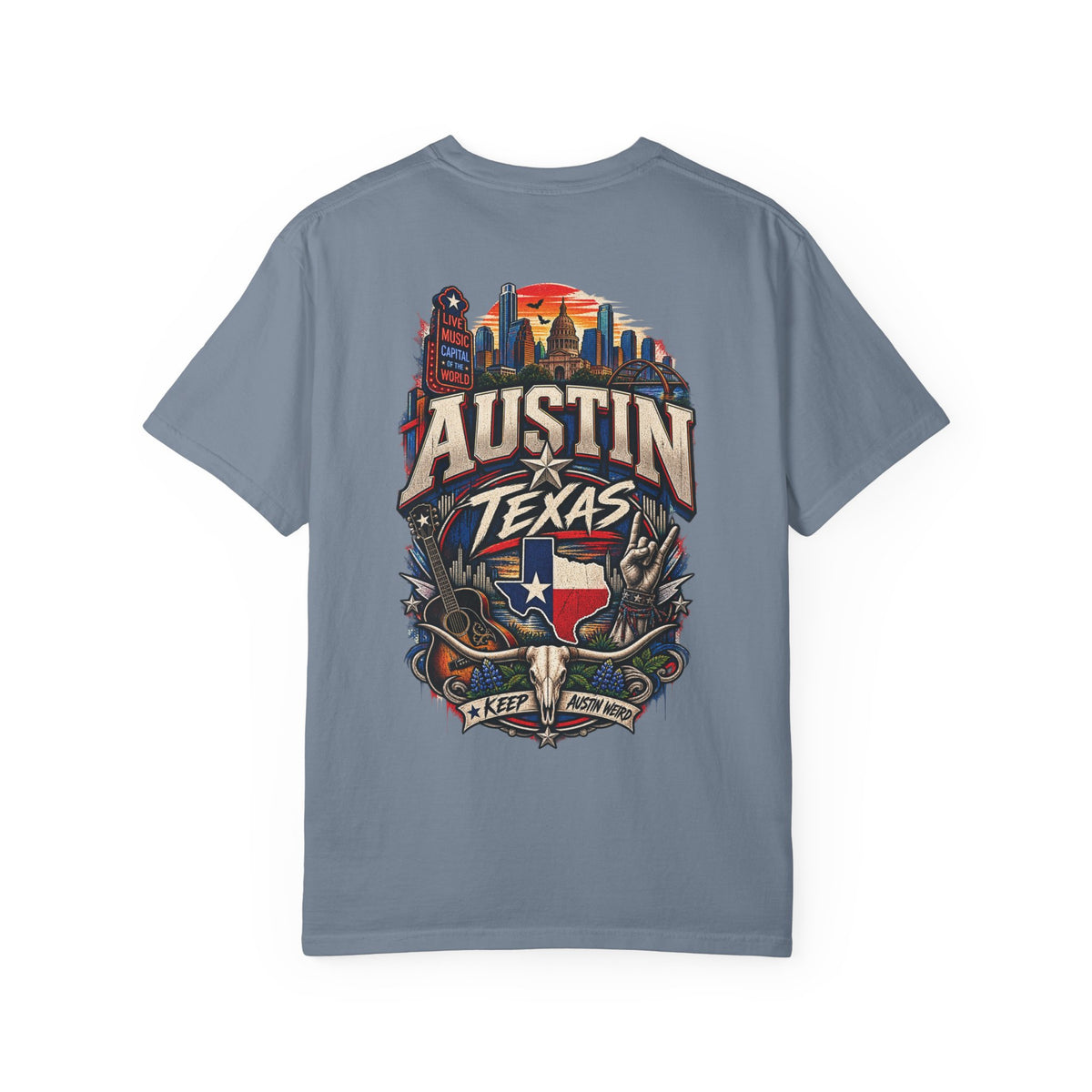 Austin Texas Unisex Comfort Color 1717 Streetwear Graphic Tee